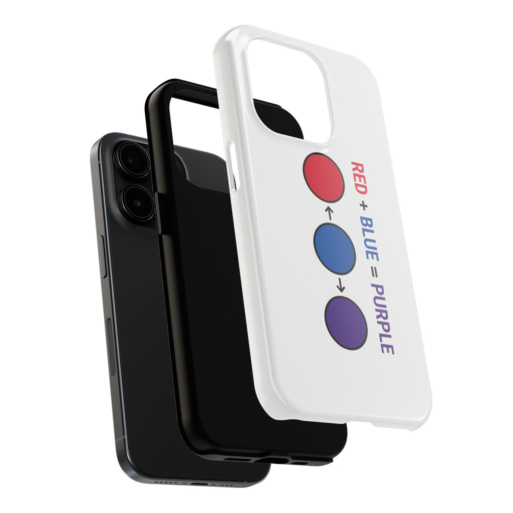 Tough Phone Case — “Red + Blue = Purple” Color Mixing Graphic