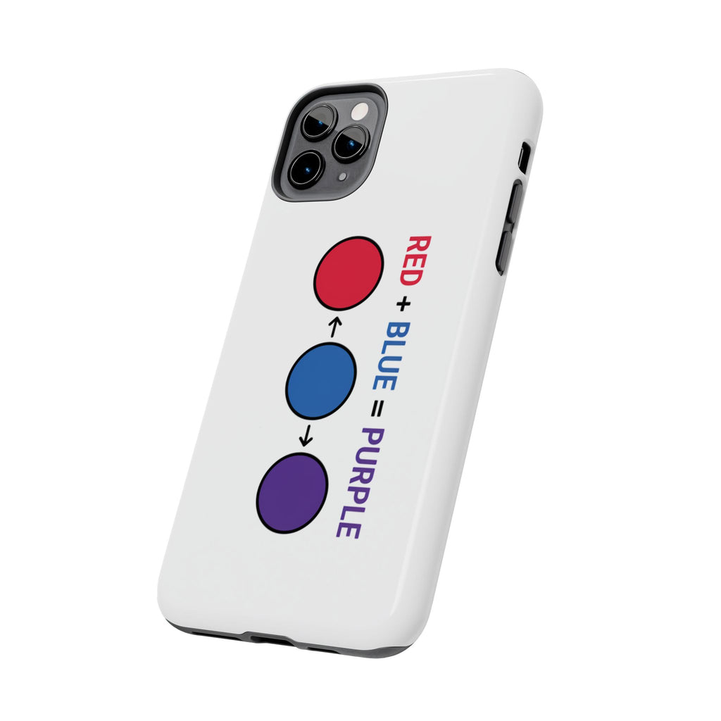 Tough Phone Case — “Red + Blue = Purple” Color Mixing Graphic