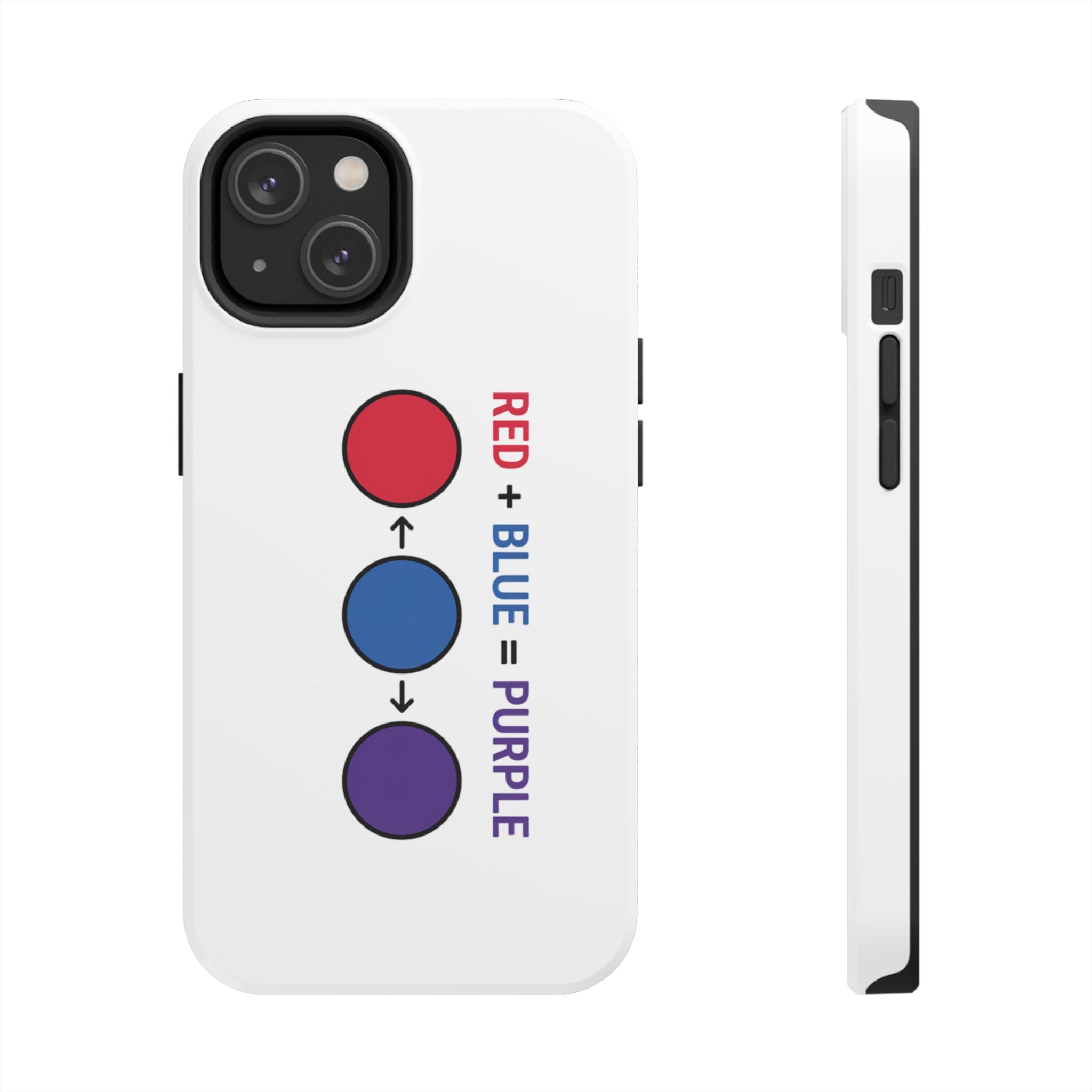 Tough Phone Case — “Red + Blue = Purple” Color Mixing Graphic