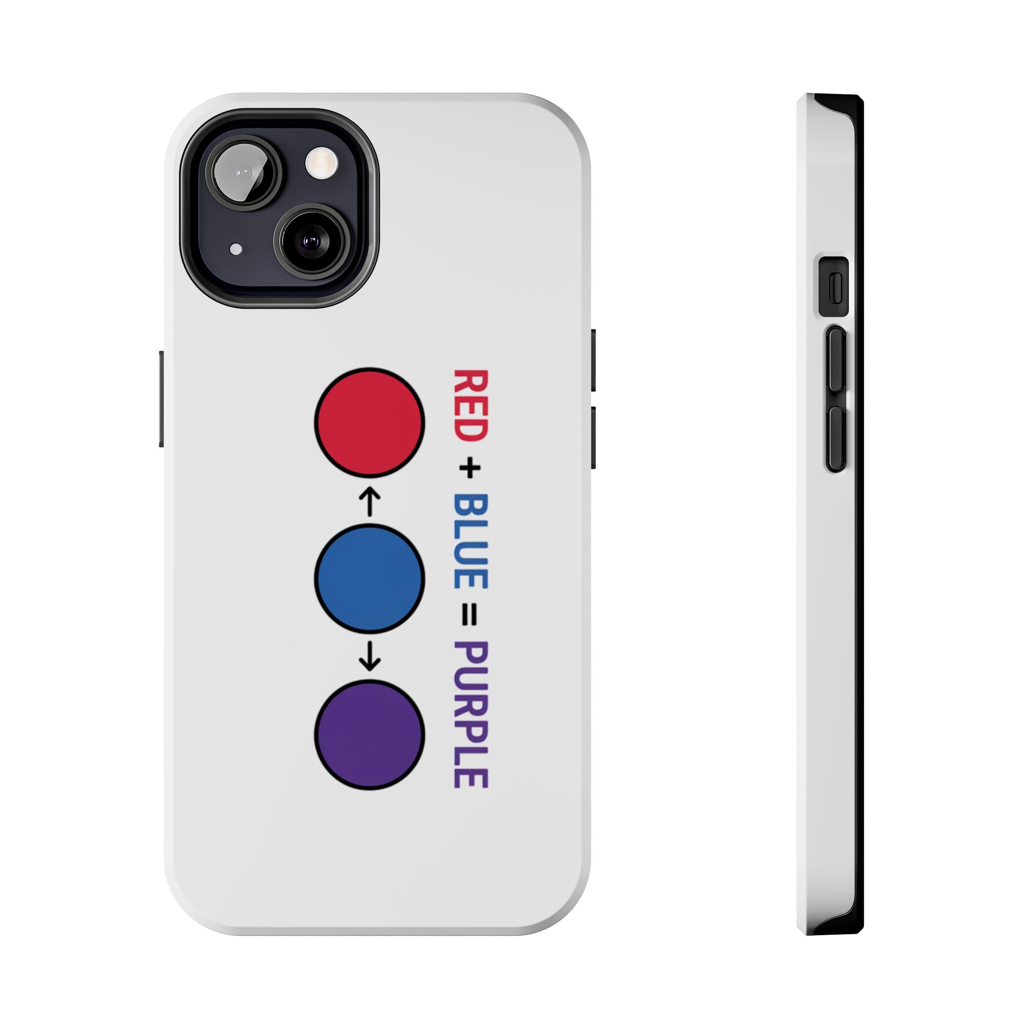 Tough Phone Case — “Red + Blue = Purple” Color Mixing Graphic