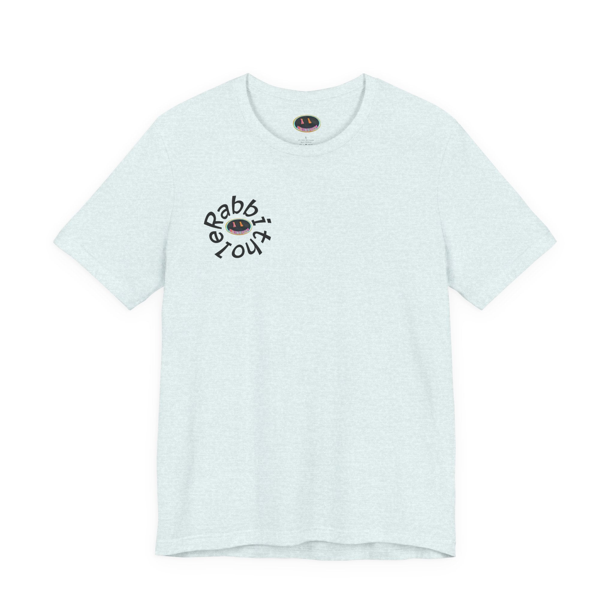 Post-Apocalyptic Streetwear Tee — 'Rabbit You' Minimal Front Logo with Dystopian Back Graphic