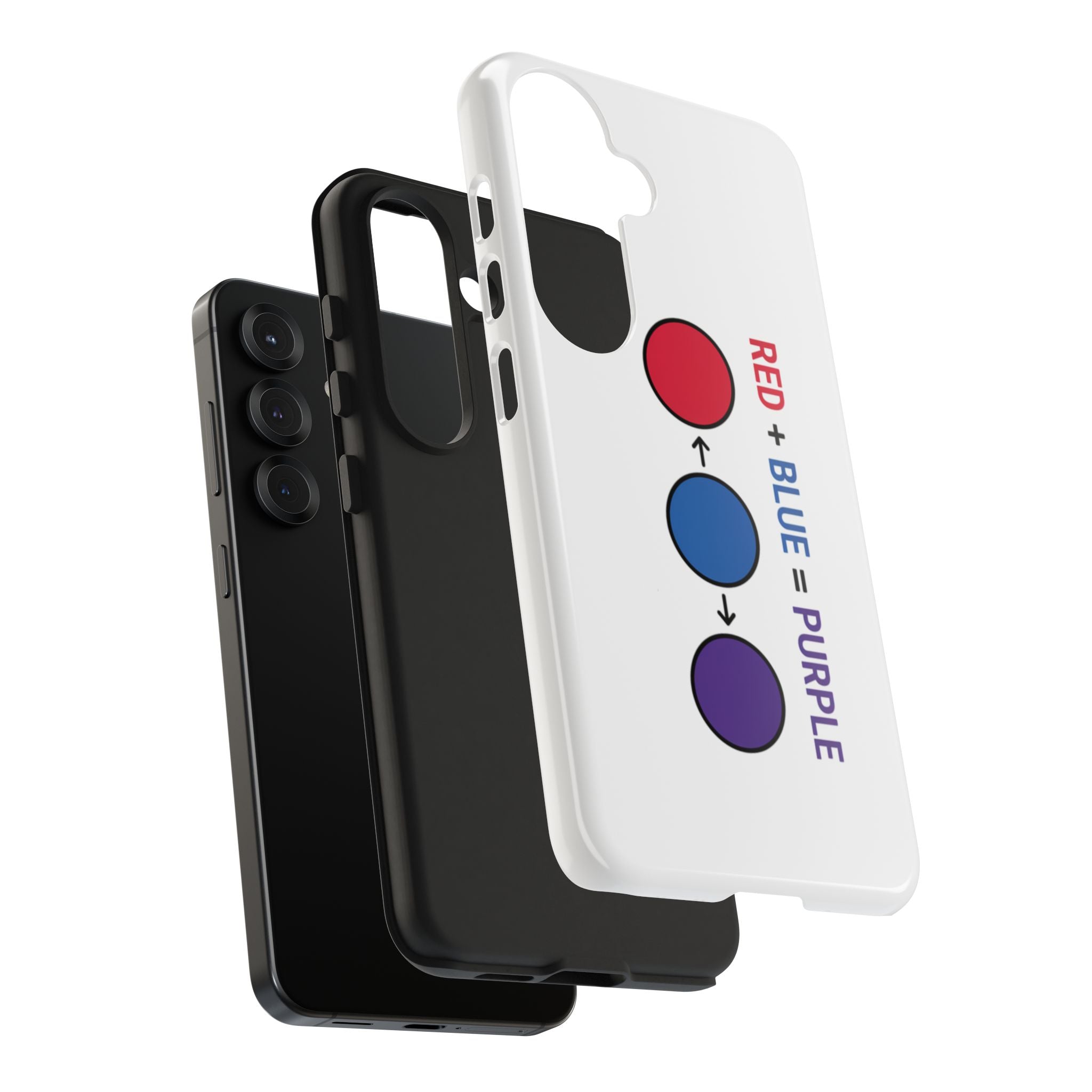 Tough Phone Case — “Red + Blue = Purple” Color Mixing Graphic
