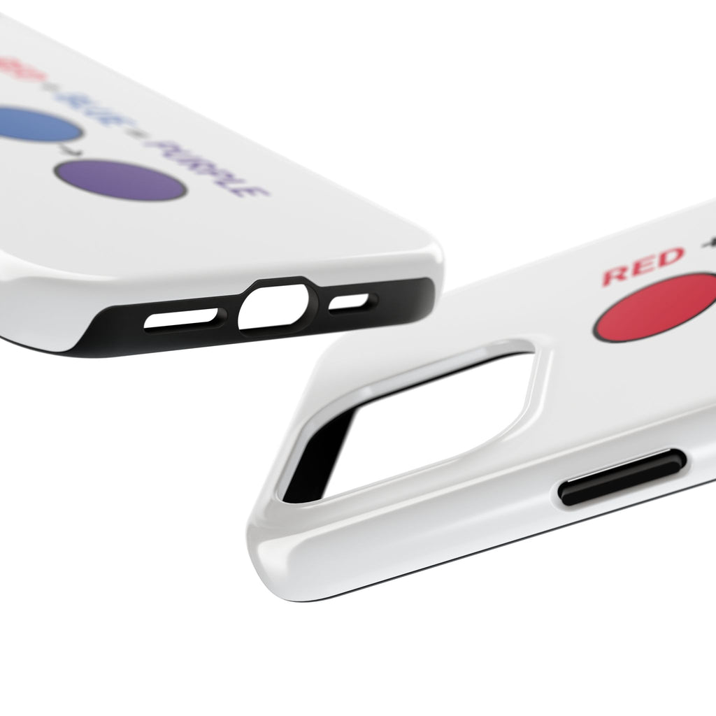 Tough Phone Case — “Red + Blue = Purple” Color Mixing Graphic