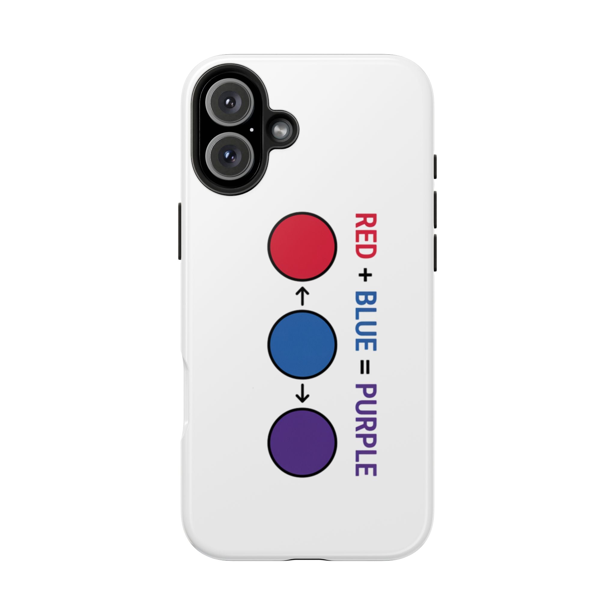 Tough Phone Case — “Red + Blue = Purple” Color Mixing Graphic