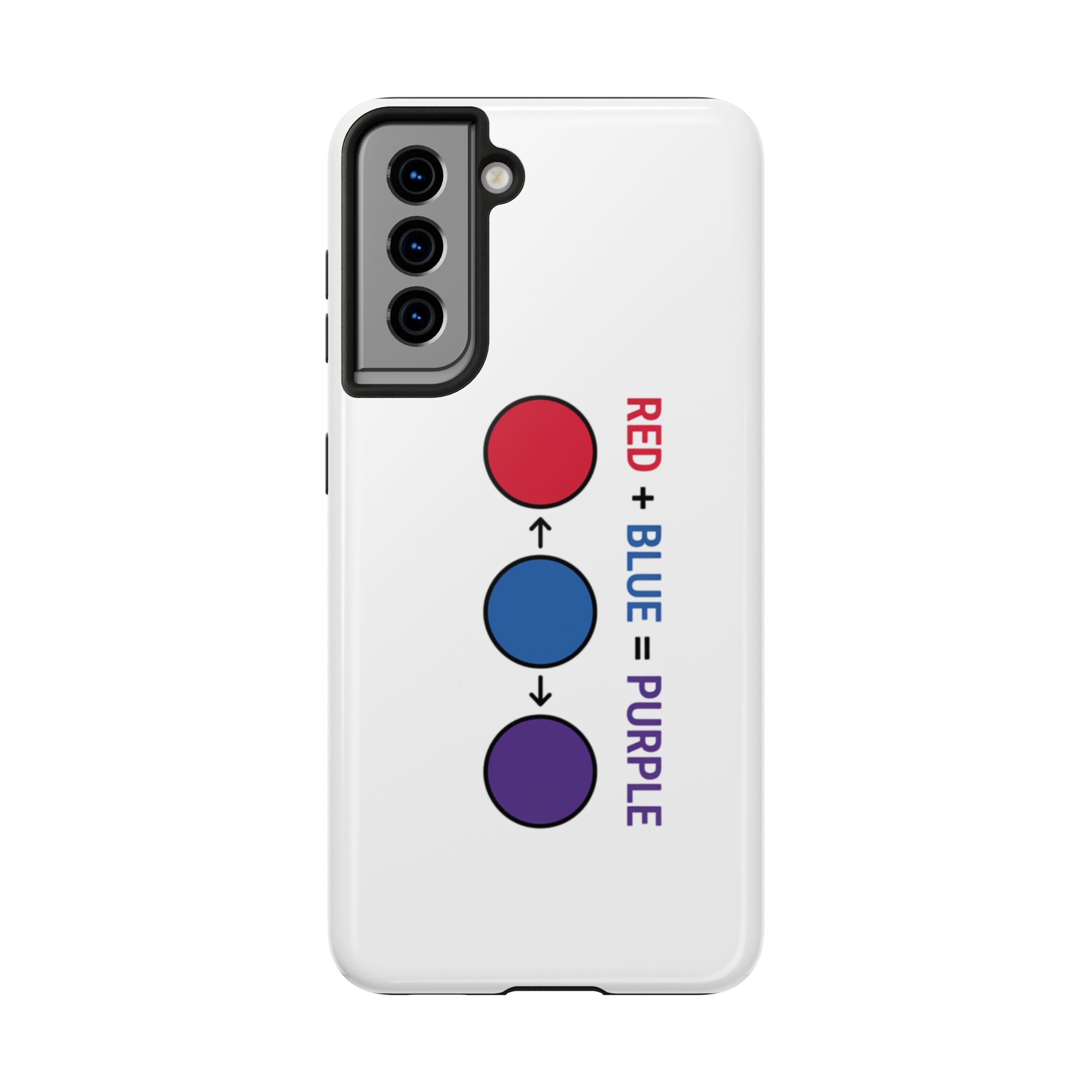 Tough Phone Case — “Red + Blue = Purple” Color Mixing Graphic