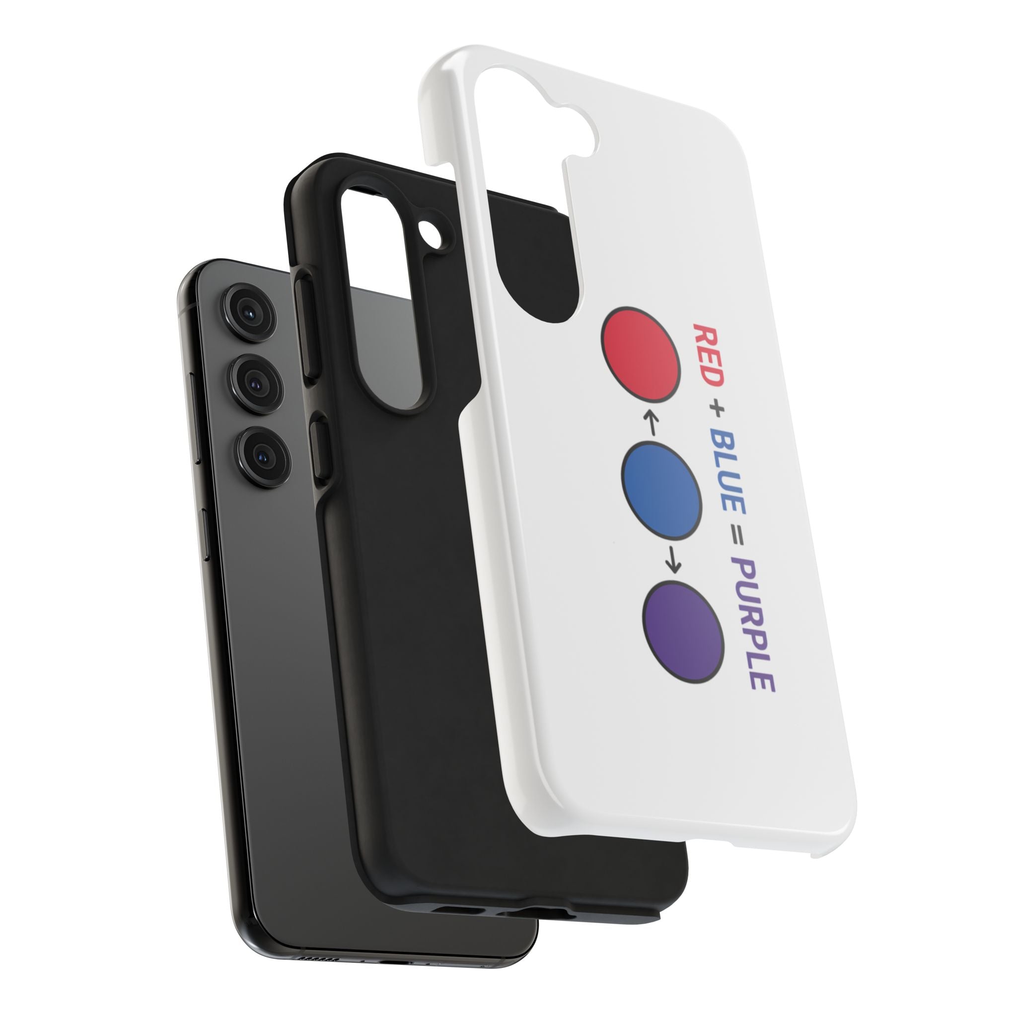 Tough Phone Case — “Red + Blue = Purple” Color Mixing Graphic