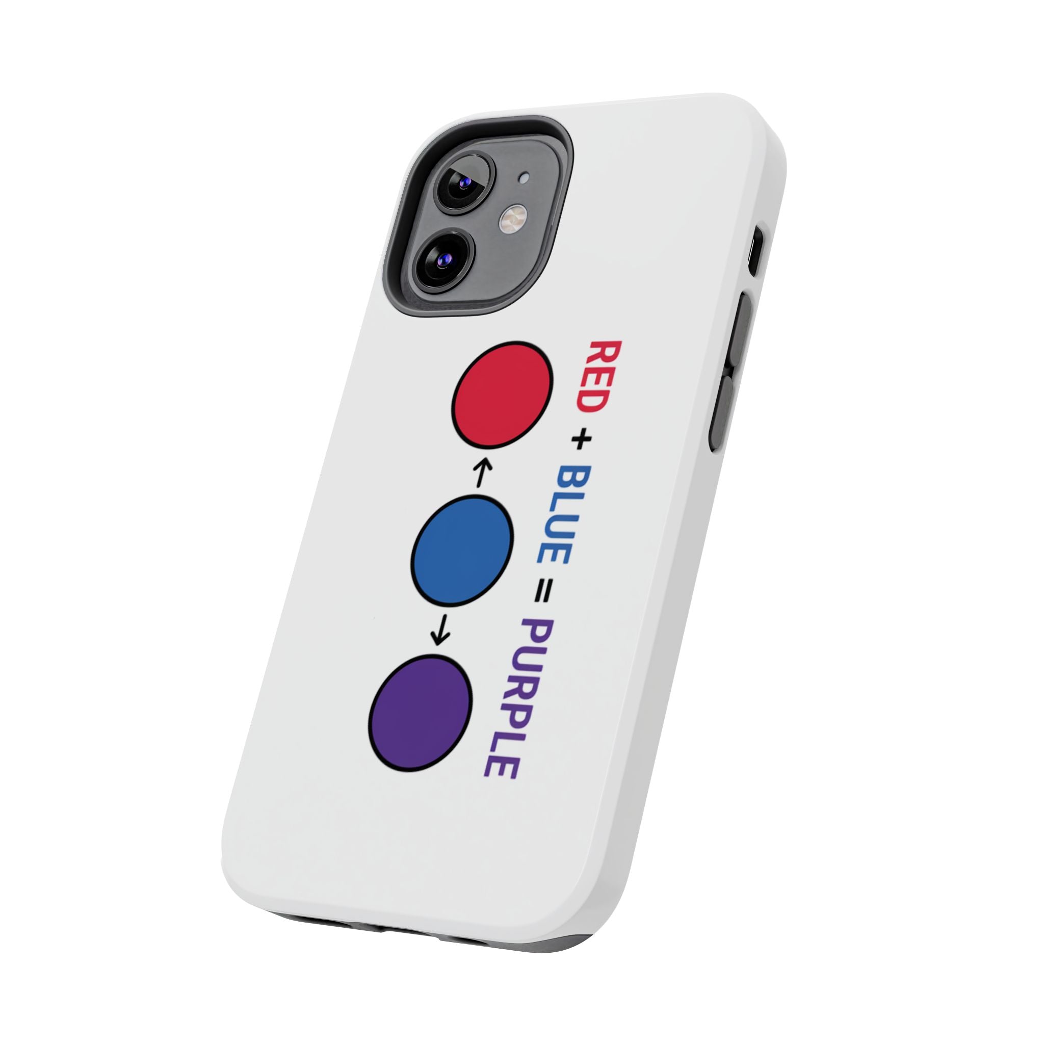 Tough Phone Case — “Red + Blue = Purple” Color Mixing Graphic