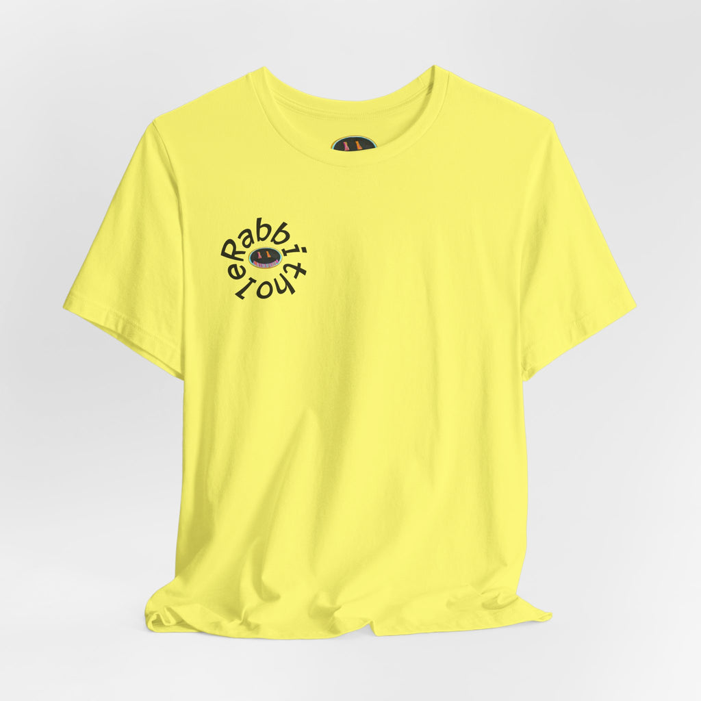 Post-Apocalyptic Streetwear Tee — 'Rabbit You' Minimal Front Logo with Dystopian Back Graphic