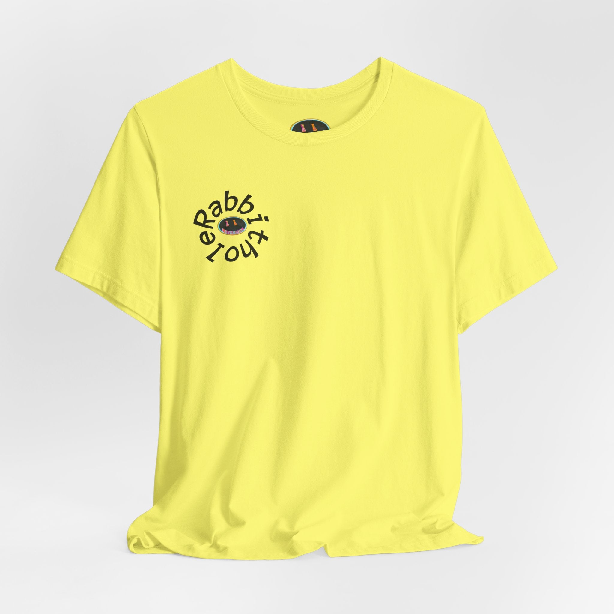 Post-Apocalyptic Streetwear Tee — 'Rabbit You' Minimal Front Logo with Dystopian Back Graphic