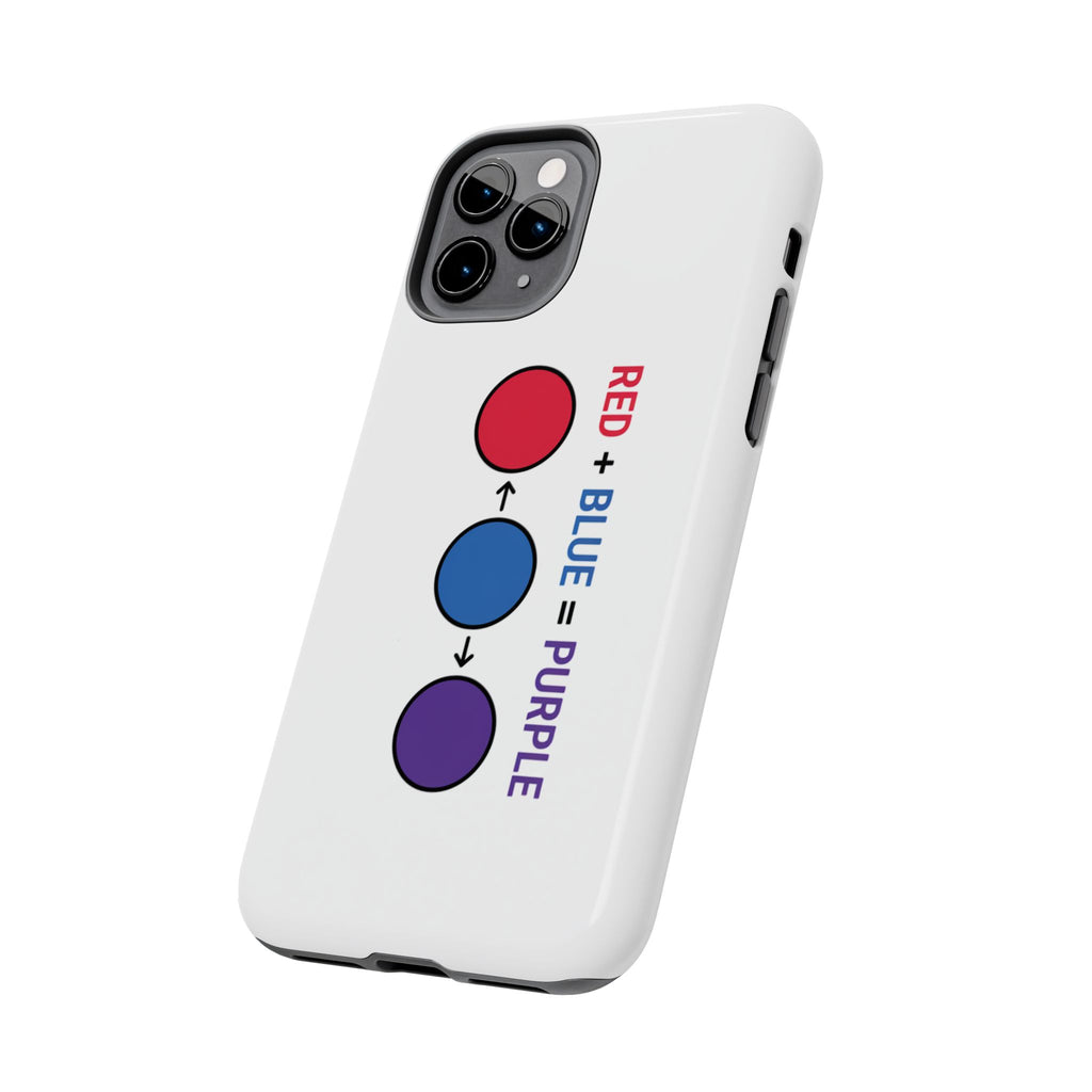 Tough Phone Case — “Red + Blue = Purple” Color Mixing Graphic