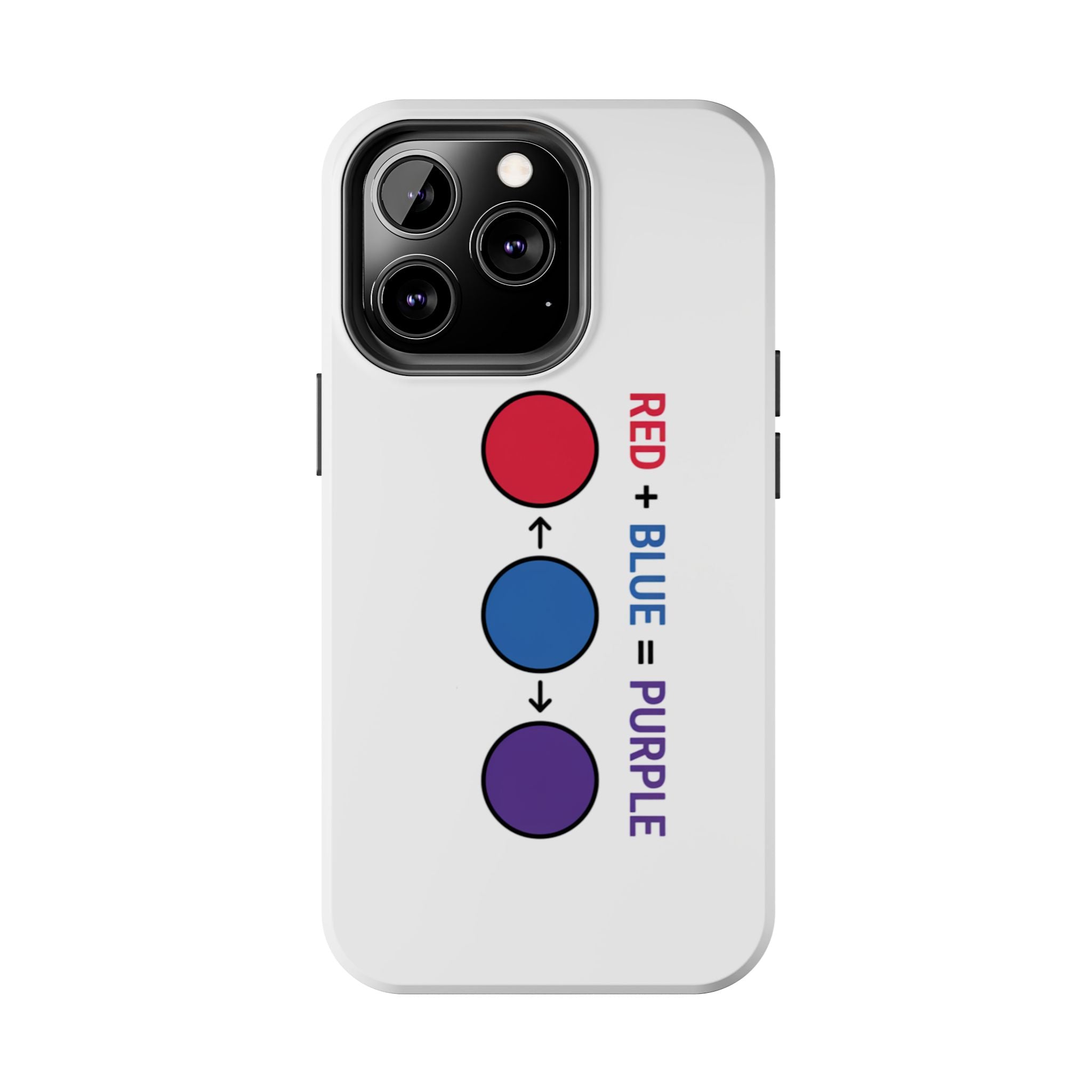 Tough Phone Case — “Red + Blue = Purple” Color Mixing Graphic