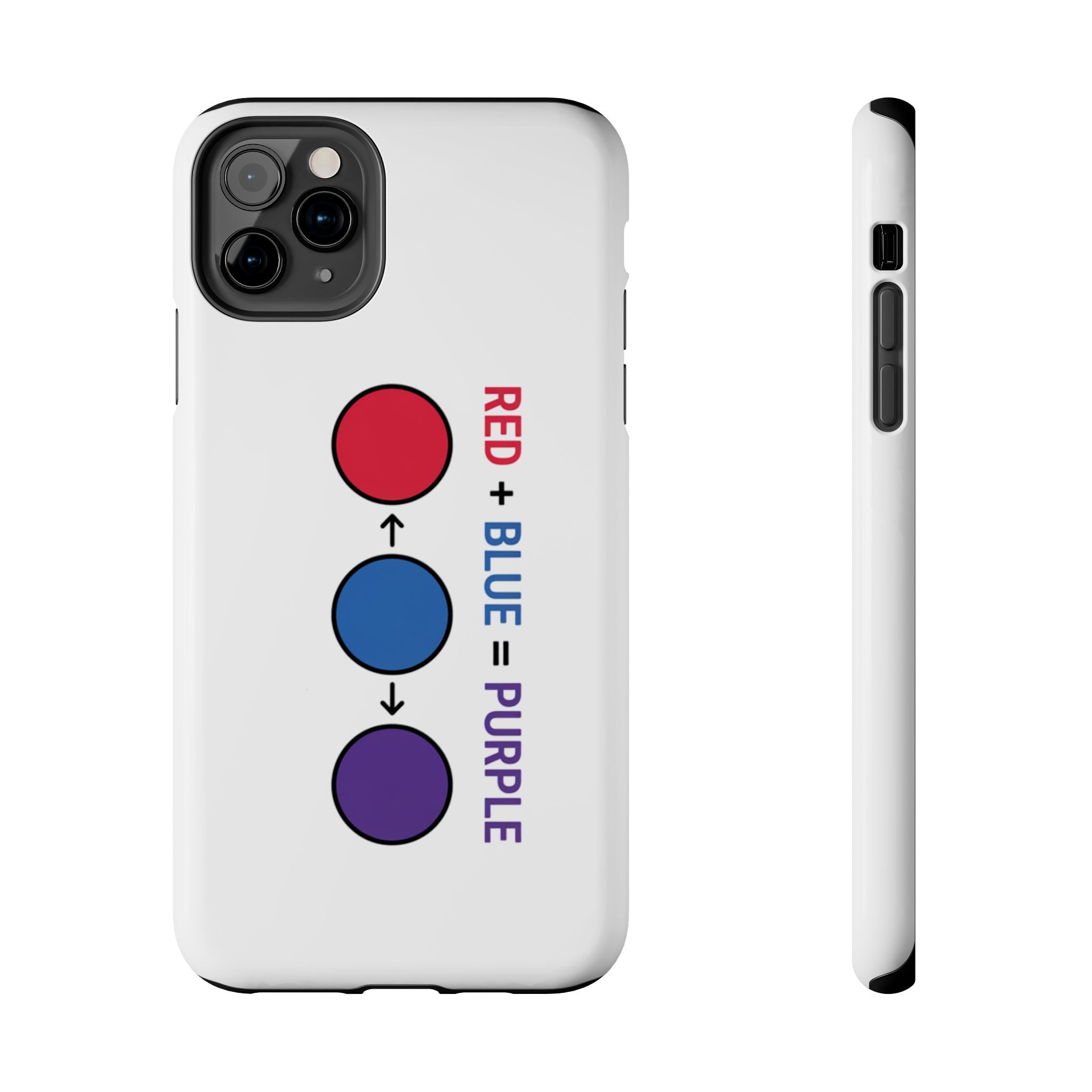 Tough Phone Case — “Red + Blue = Purple” Color Mixing Graphic