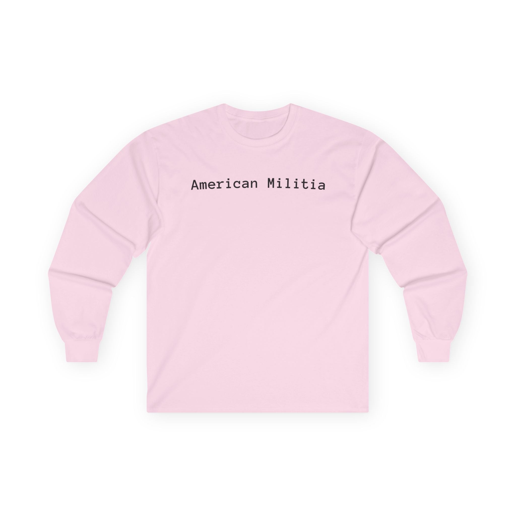 American Militia Long Sleeve Tee — Post‑Apocalyptic Silhouette Graphic