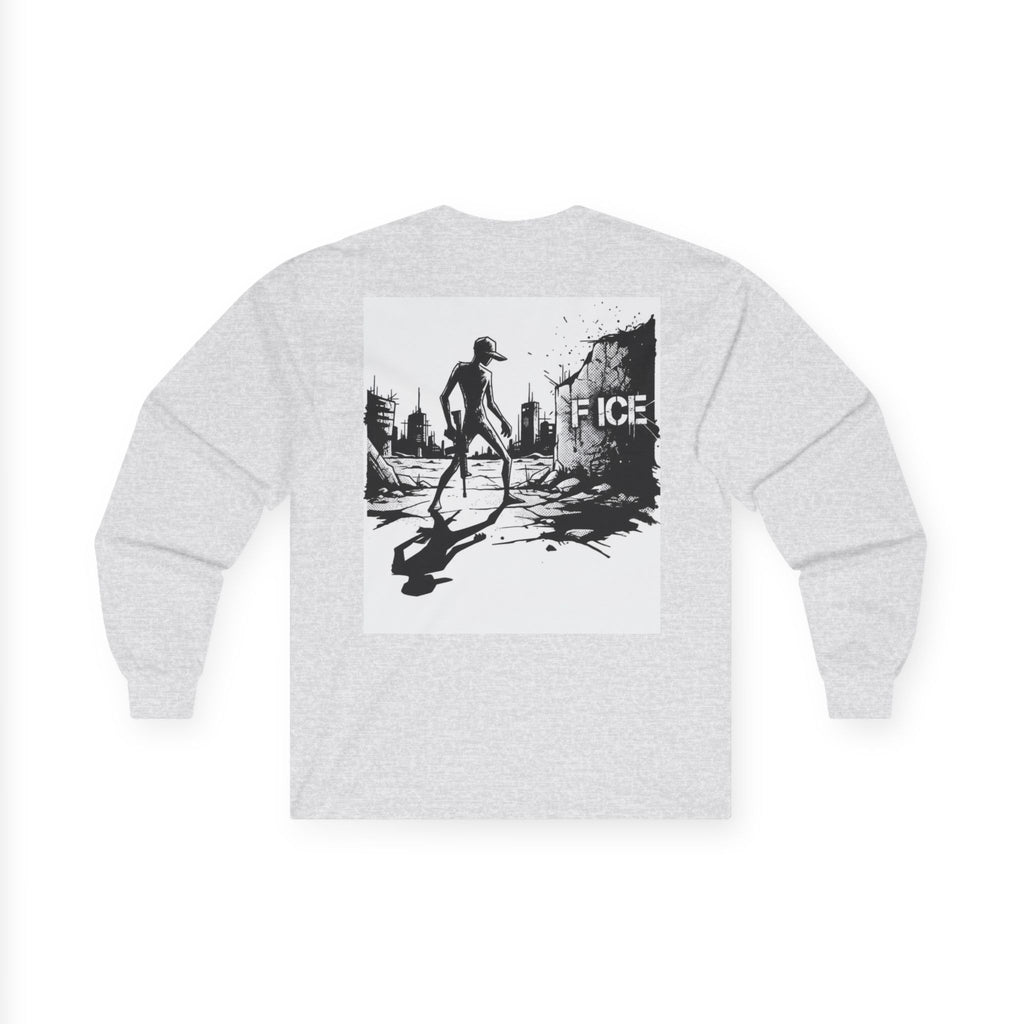 American Militia Long Sleeve Tee — Post‑Apocalyptic Silhouette Graphic