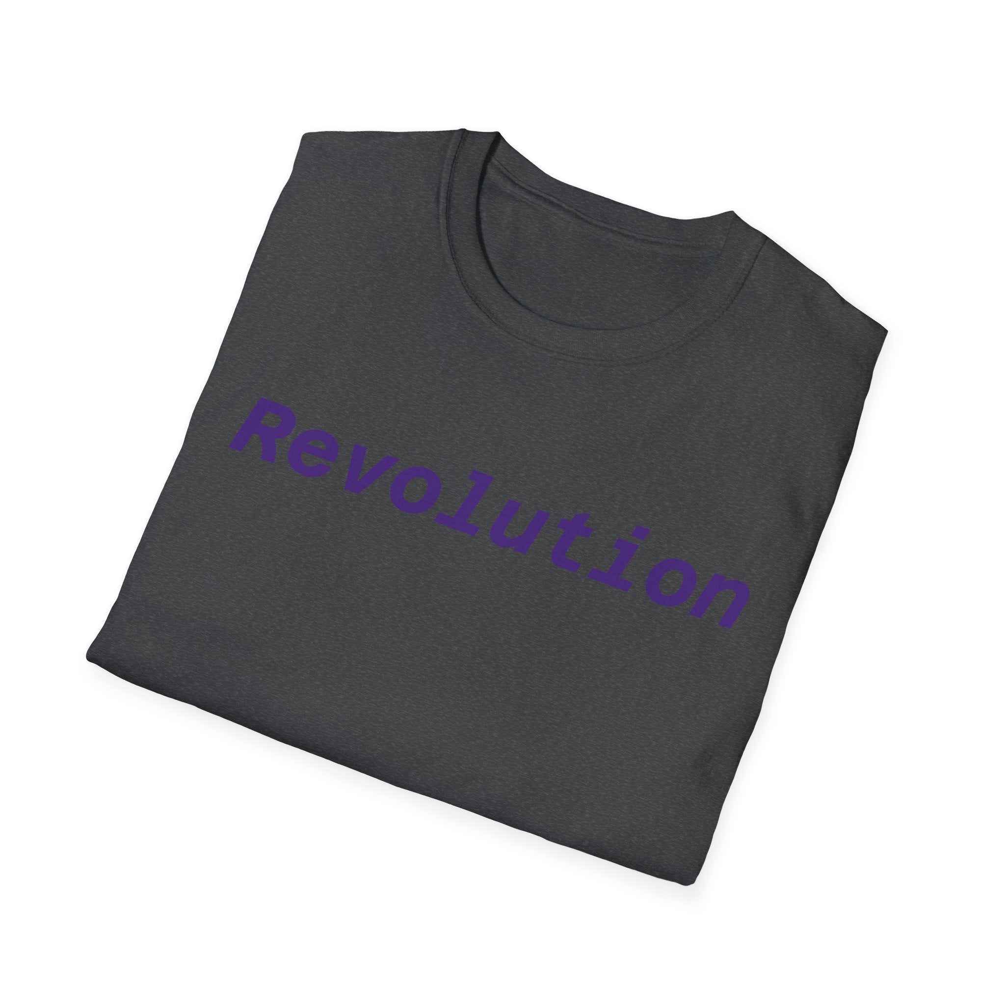 Revolution Graphic T-Shirt — Minimalist Purple Text Tee