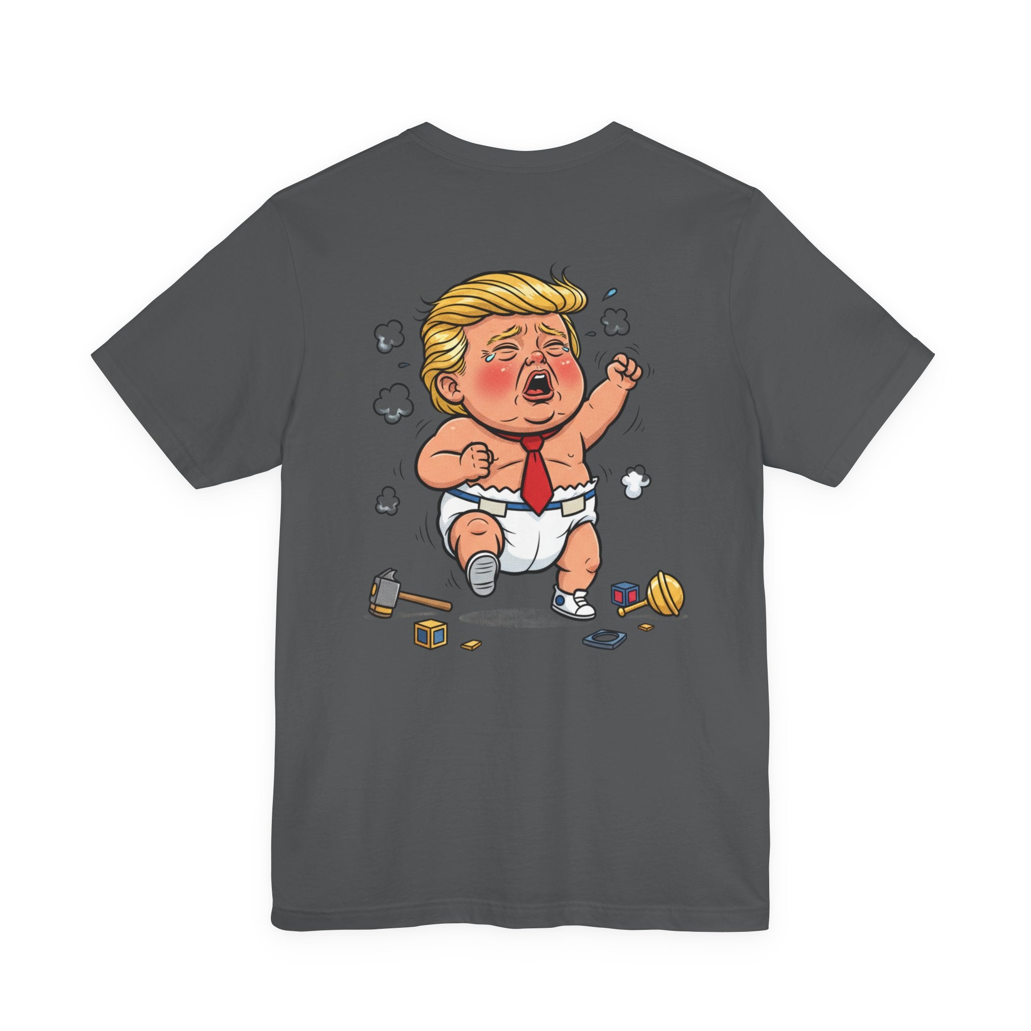 Graphic Tee — Baby Trump Tantrum Cartoon Back Print