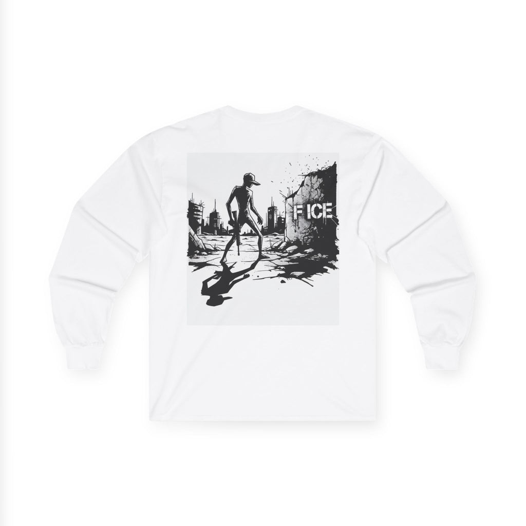 American Militia Long Sleeve Tee — Post‑Apocalyptic Silhouette Graphic