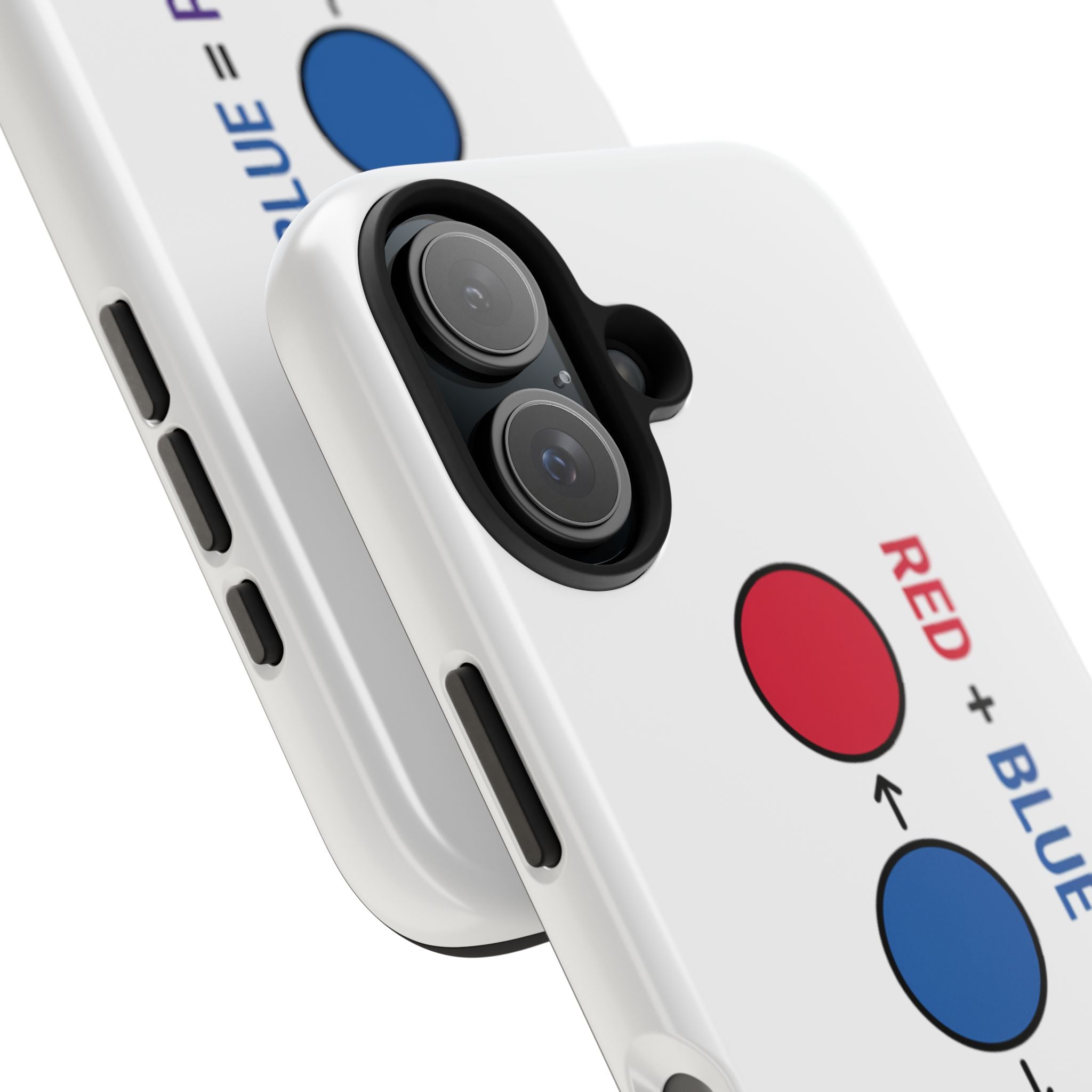 Tough Phone Case — “Red + Blue = Purple” Color Mixing Graphic
