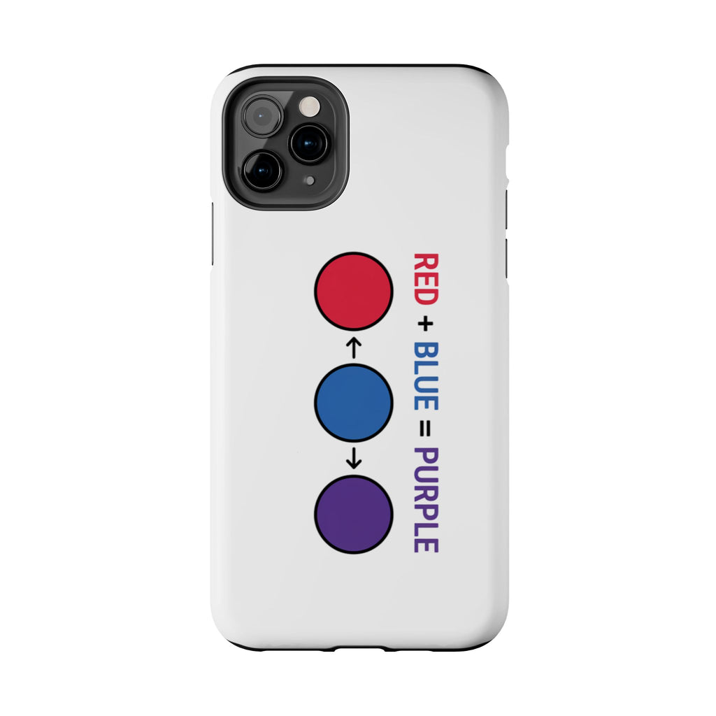 Tough Phone Case — “Red + Blue = Purple” Color Mixing Graphic