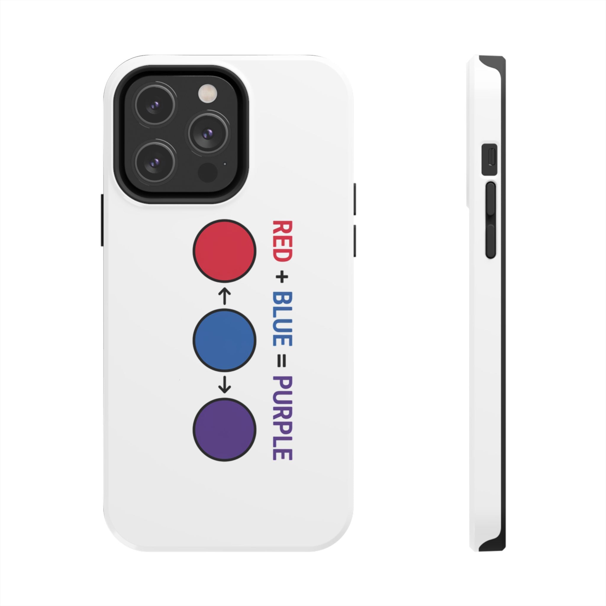 Tough Phone Case — “Red + Blue = Purple” Color Mixing Graphic