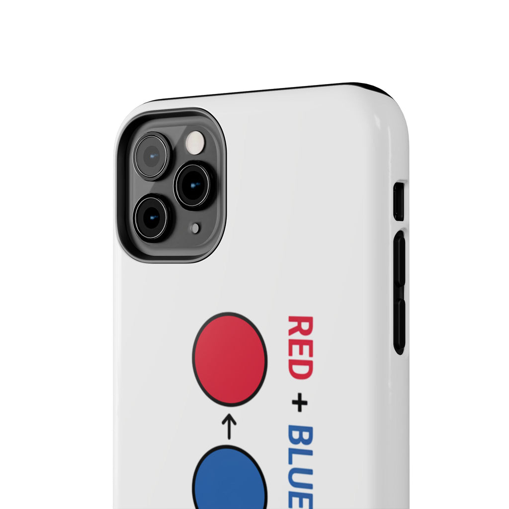 Tough Phone Case — “Red + Blue = Purple” Color Mixing Graphic