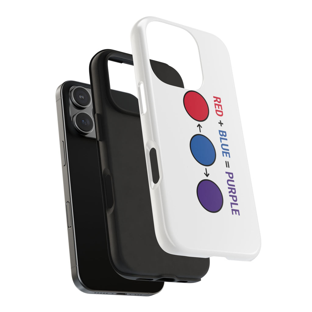 Tough Phone Case — “Red + Blue = Purple” Color Mixing Graphic