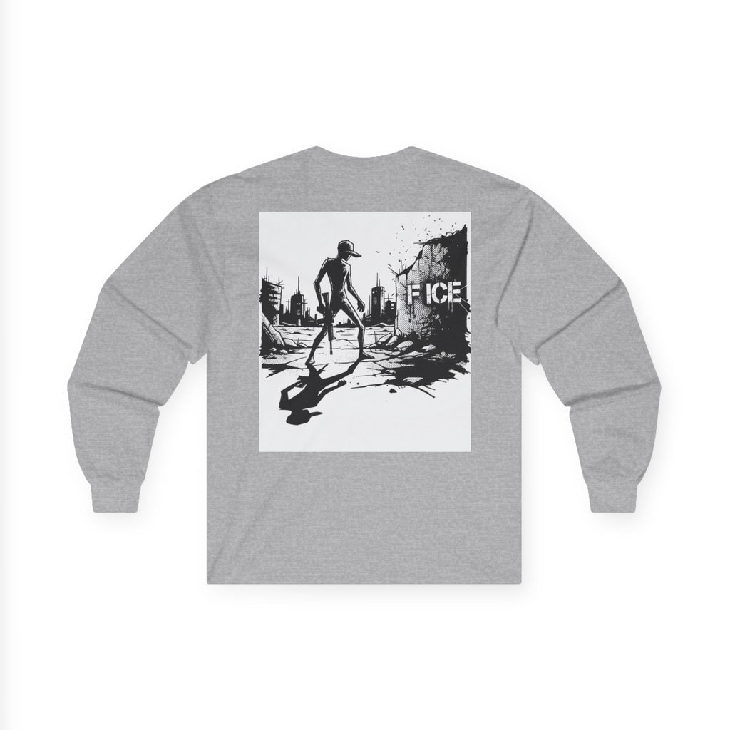 American Militia Long Sleeve Tee — Post‑Apocalyptic Silhouette Graphic