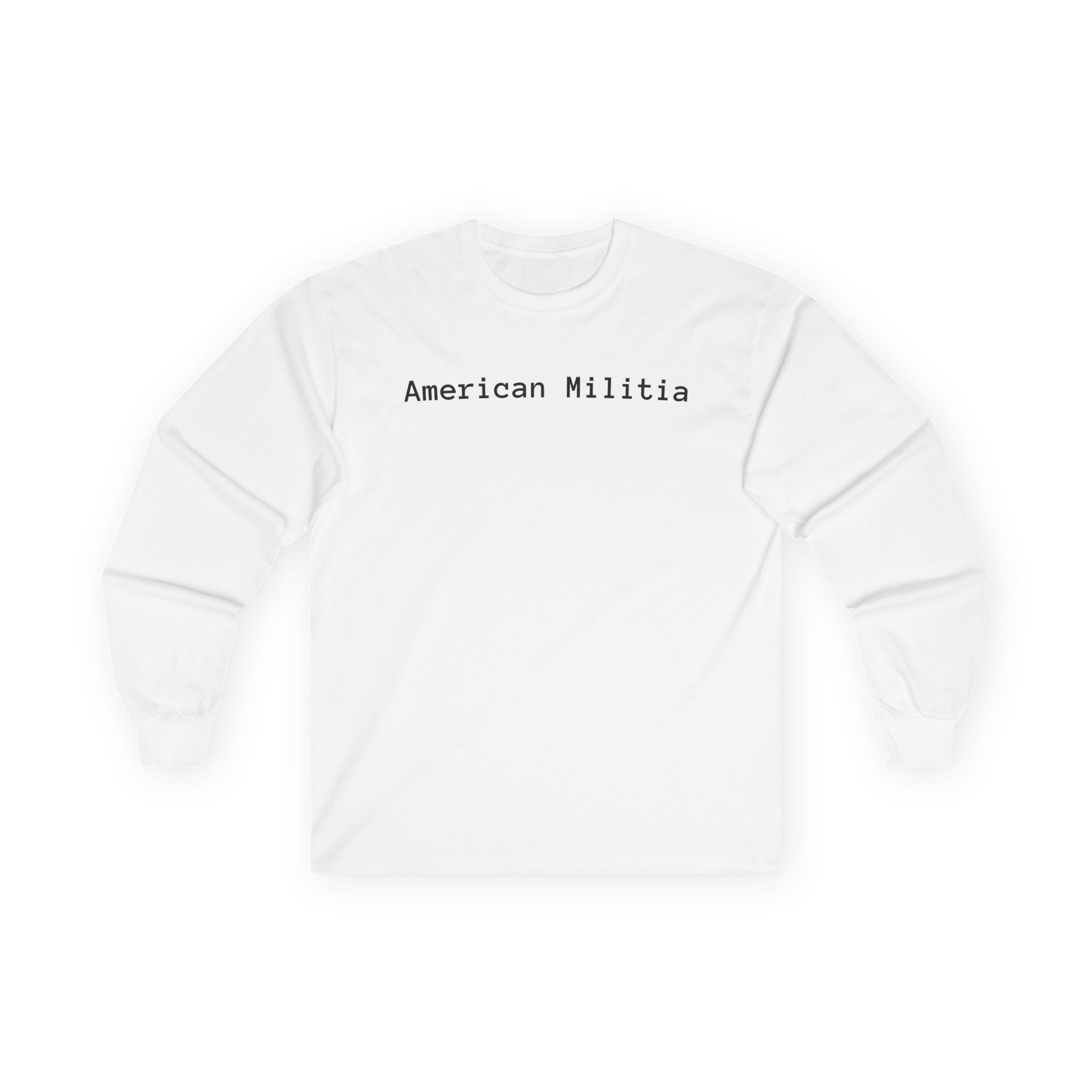 American Militia Long Sleeve Tee — Post‑Apocalyptic Silhouette Graphic