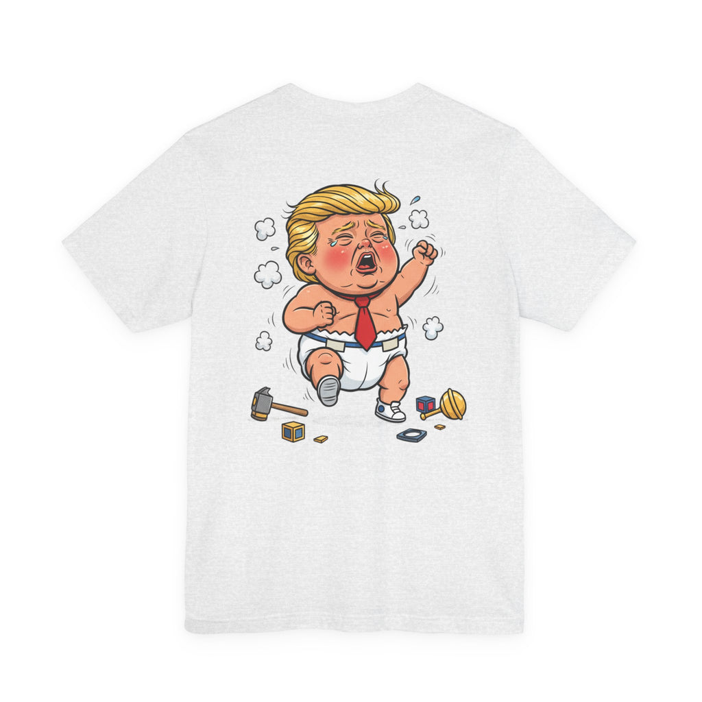 Graphic Tee — Baby Trump Tantrum Cartoon Back Print