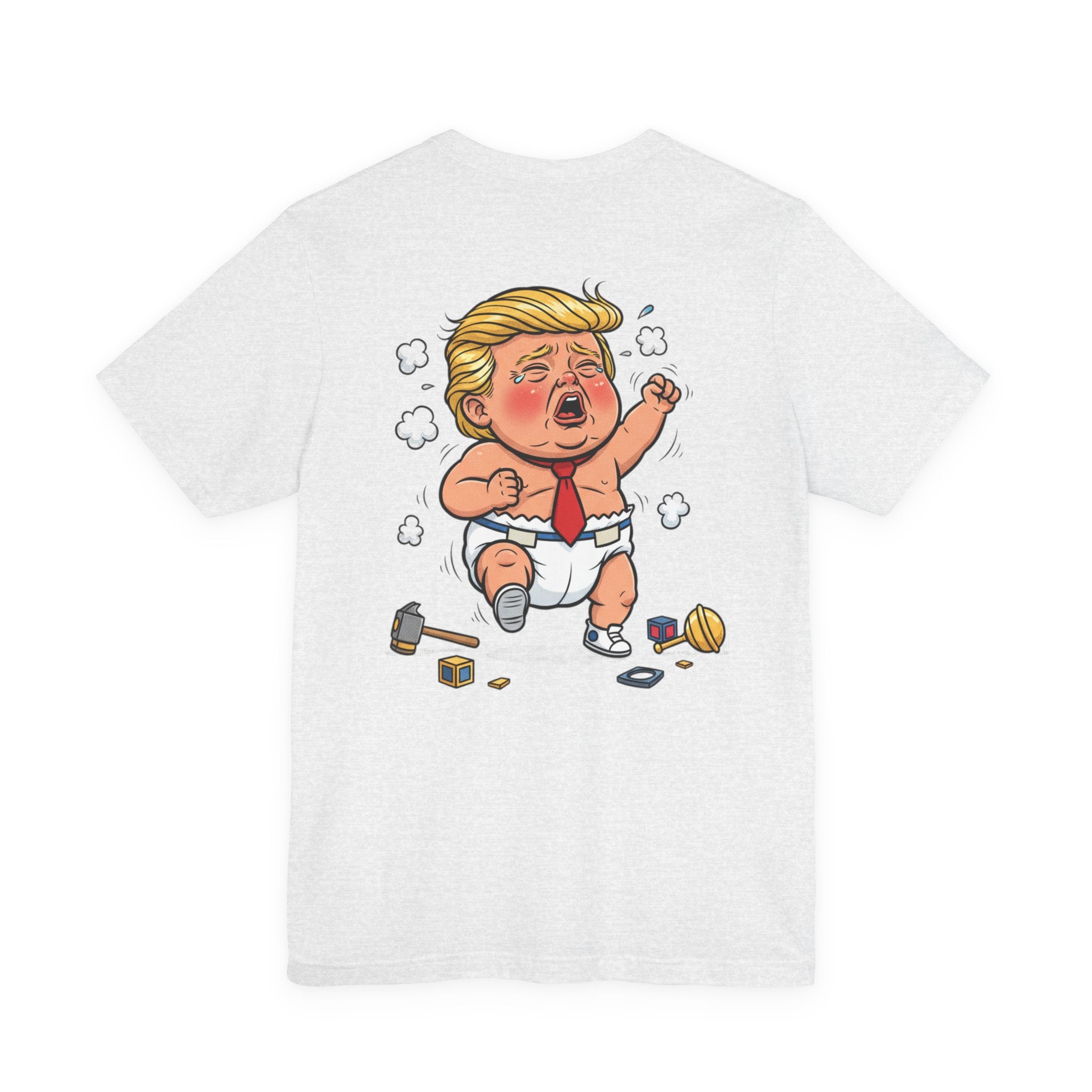 Graphic Tee — Baby Trump Tantrum Cartoon Back Print