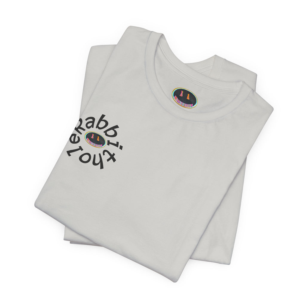 Post-Apocalyptic Streetwear Tee — 'Rabbit You' Minimal Front Logo with Dystopian Back Graphic