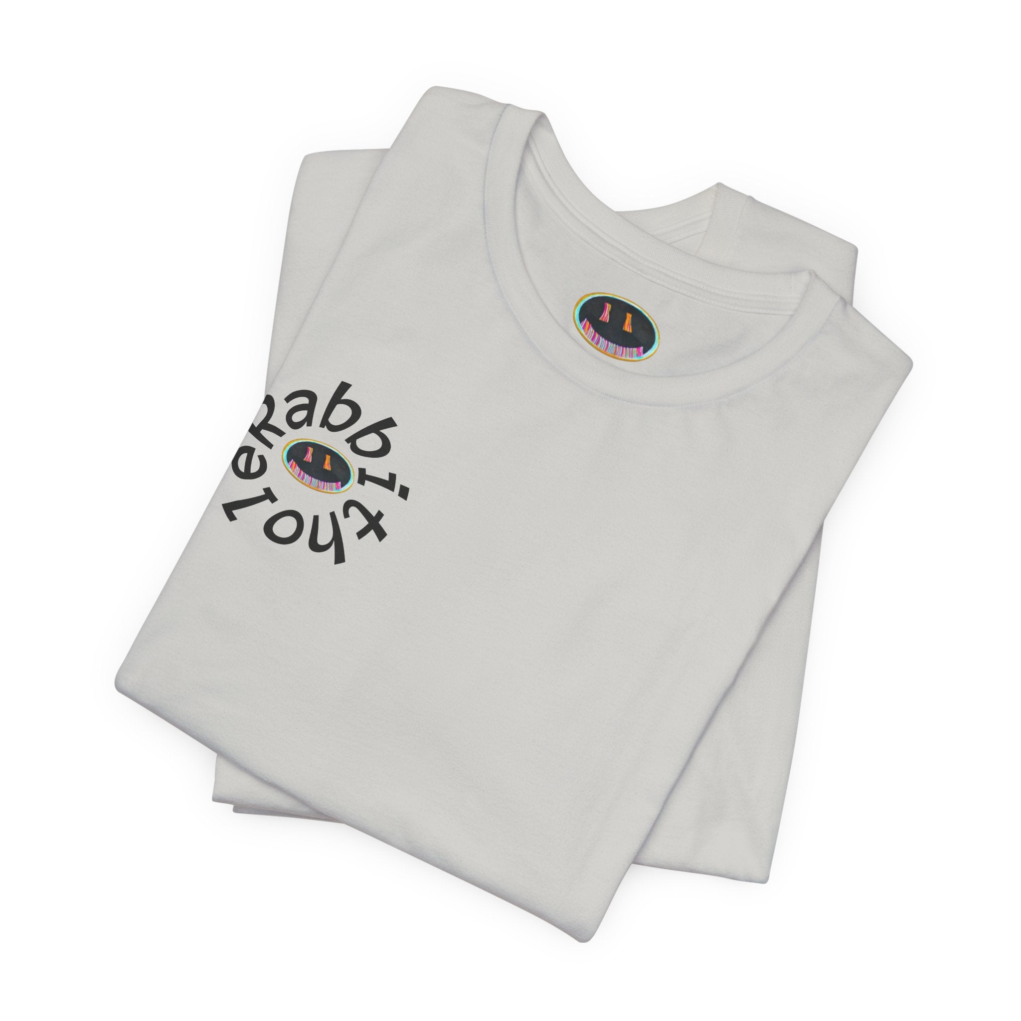 Post-Apocalyptic Streetwear Tee — 'Rabbit You' Minimal Front Logo with Dystopian Back Graphic