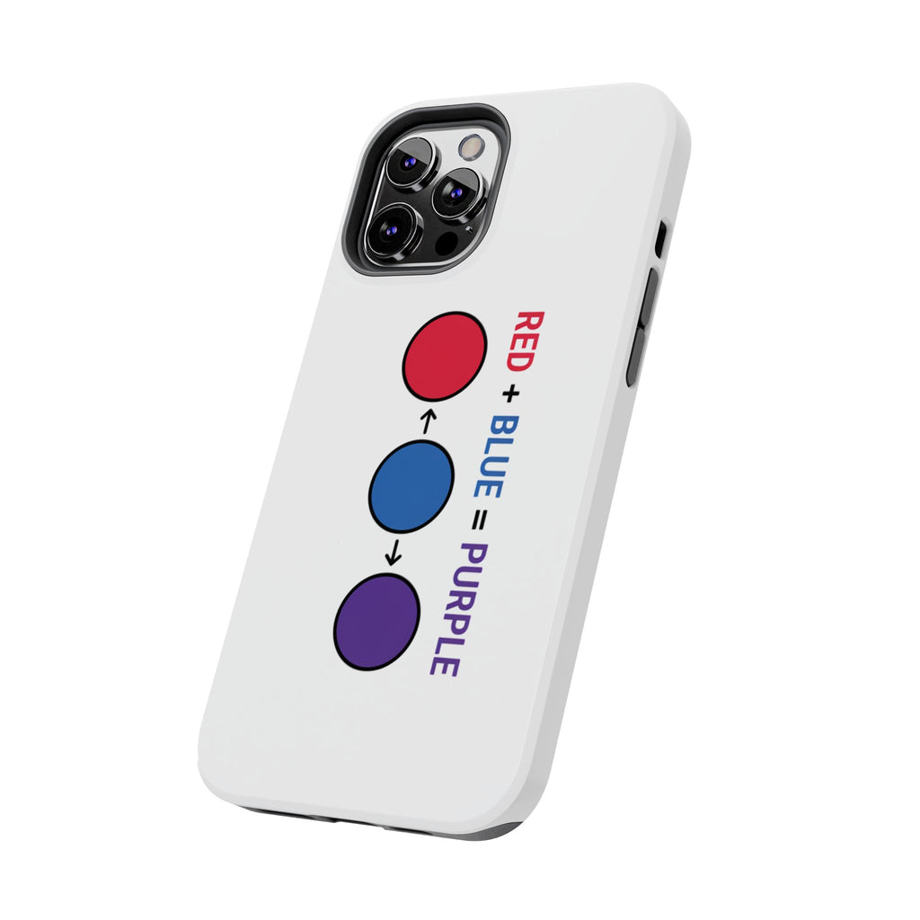 Tough Phone Case — “Red + Blue = Purple” Color Mixing Graphic