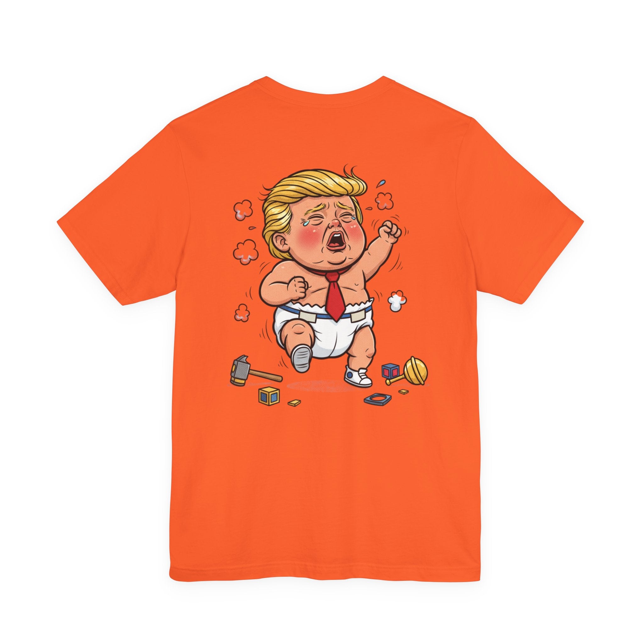 Graphic Tee — Baby Trump Tantrum Cartoon Back Print
