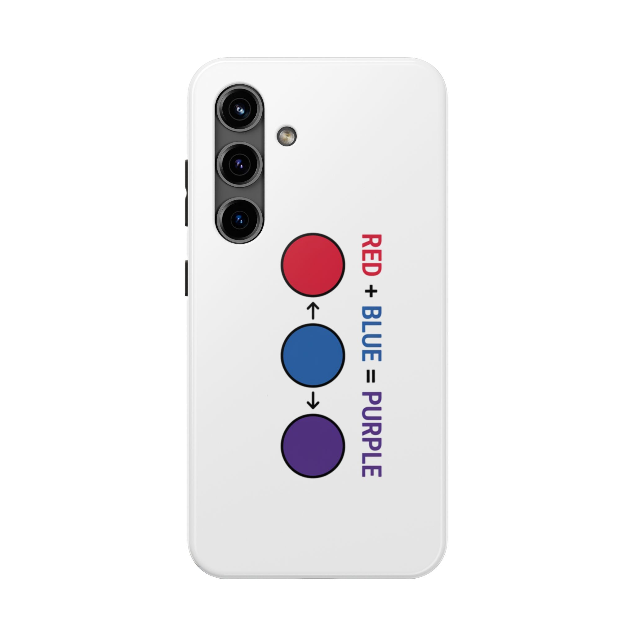 Tough Phone Case — “Red + Blue = Purple” Color Mixing Graphic