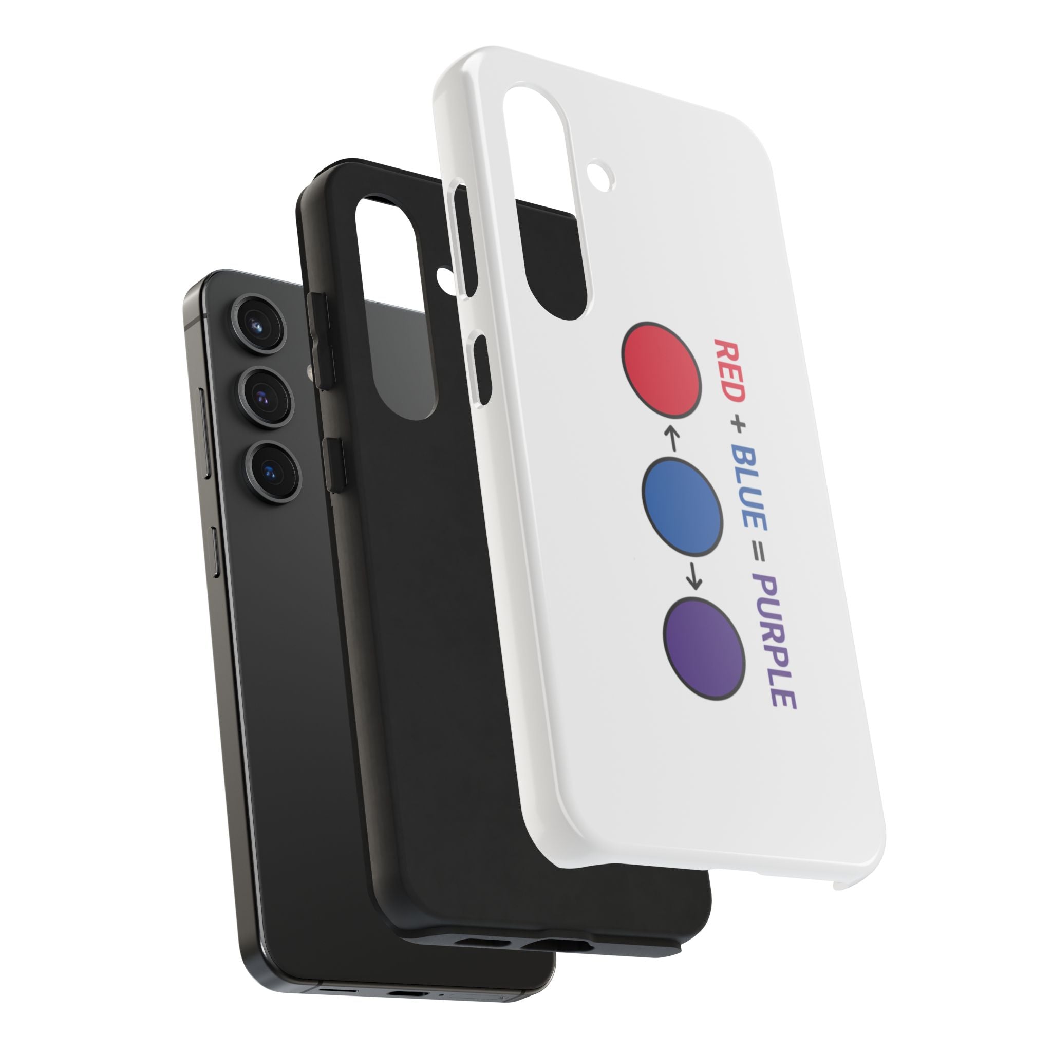 Tough Phone Case — “Red + Blue = Purple” Color Mixing Graphic
