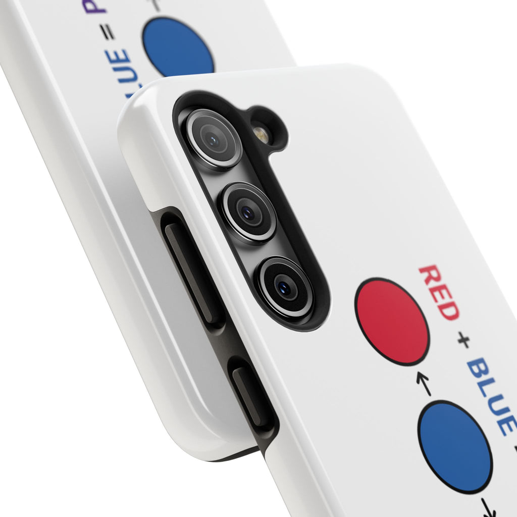 Tough Phone Case — “Red + Blue = Purple” Color Mixing Graphic