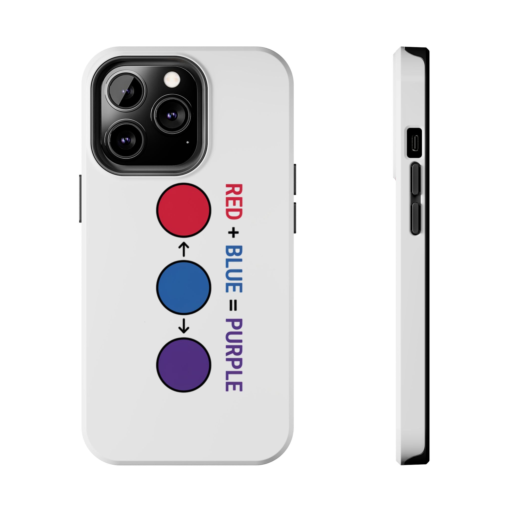 Tough Phone Case — “Red + Blue = Purple” Color Mixing Graphic