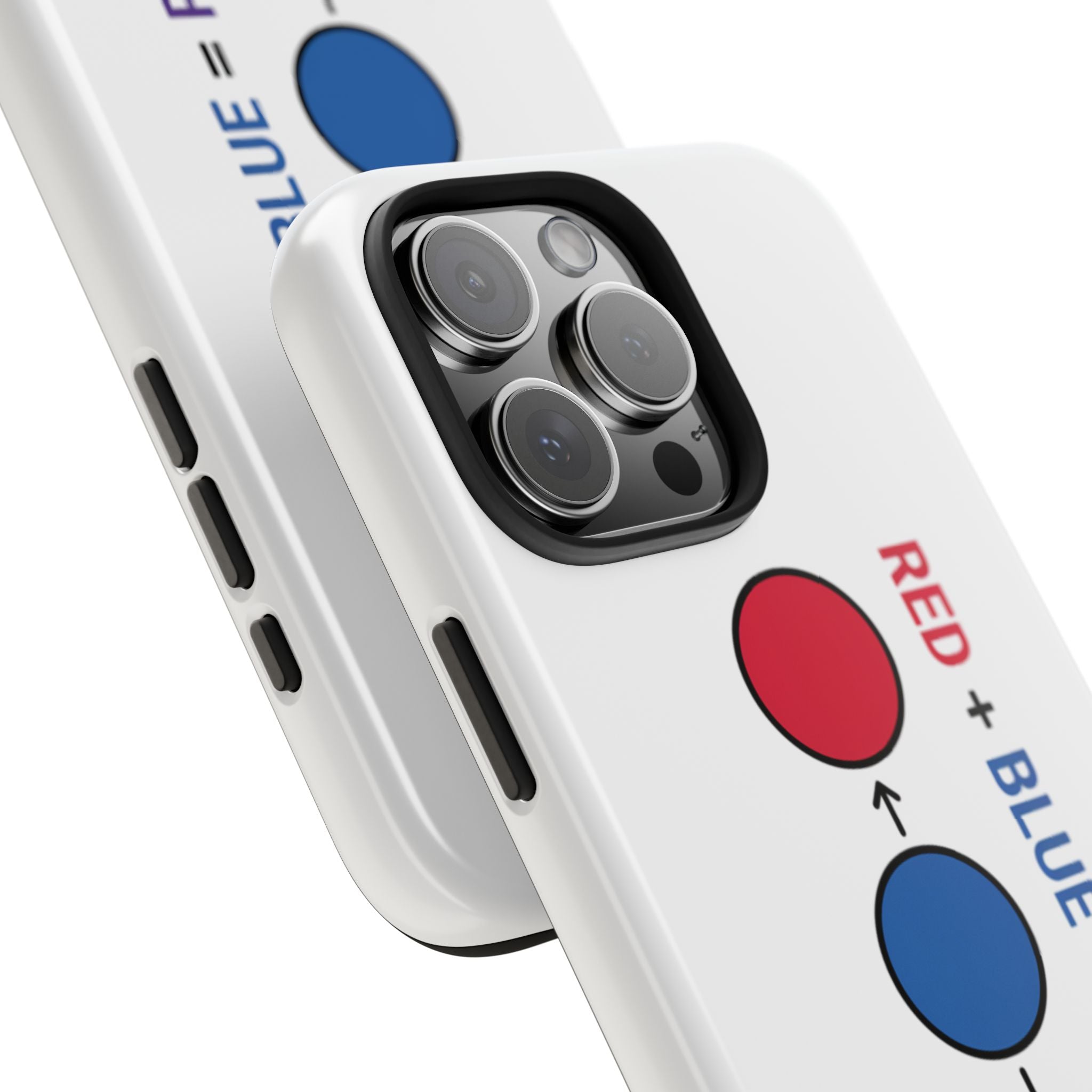 Tough Phone Case — “Red + Blue = Purple” Color Mixing Graphic