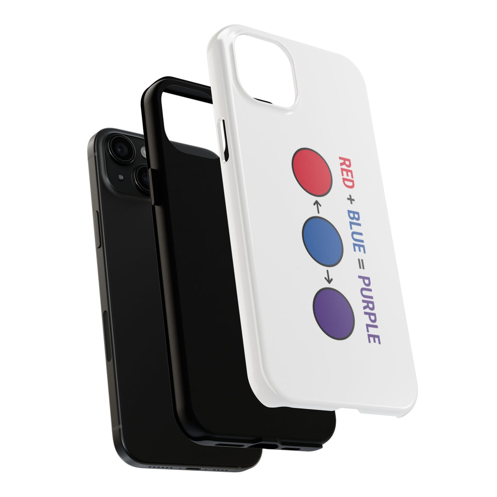 Tough Phone Case — “Red + Blue = Purple” Color Mixing Graphic