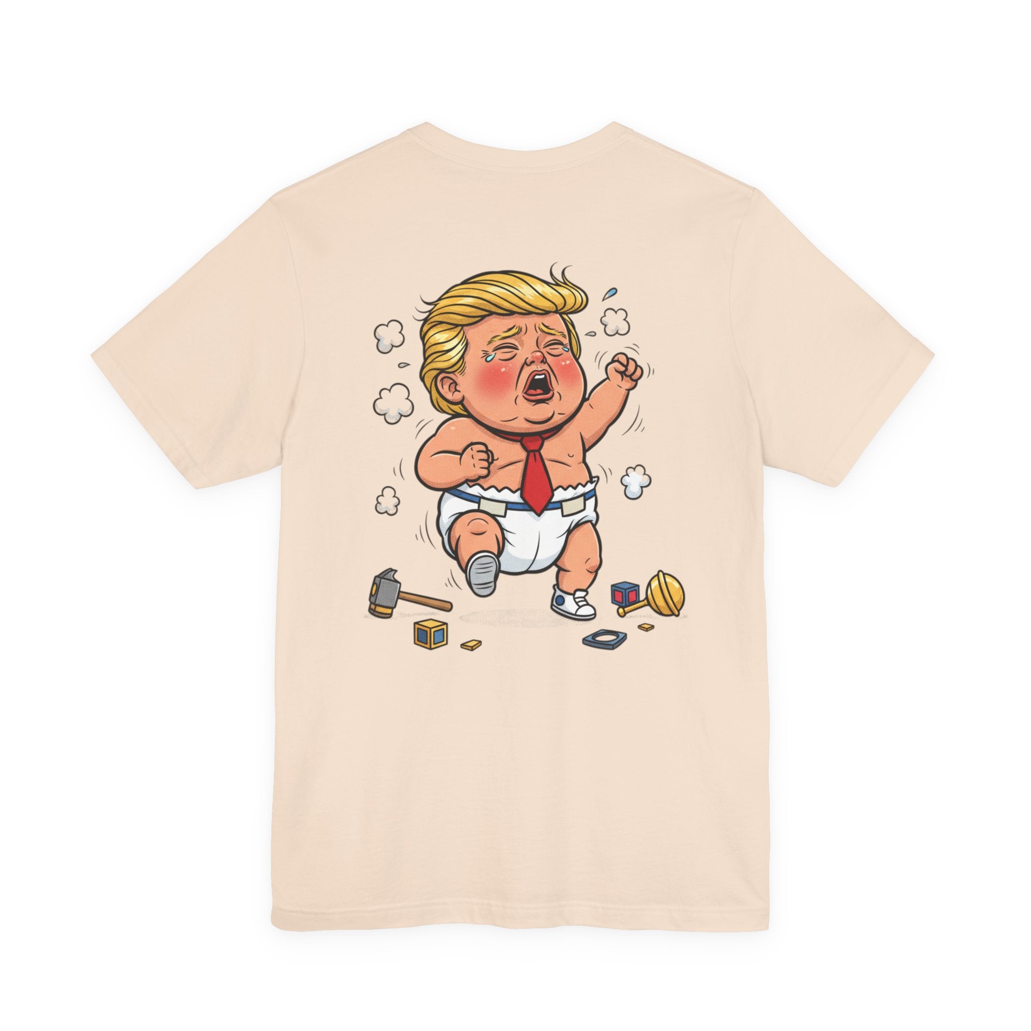 Graphic Tee — Baby Trump Tantrum Cartoon Back Print