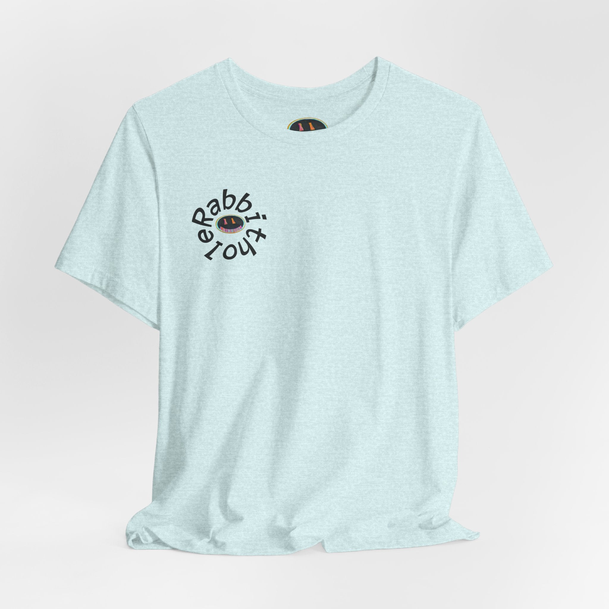 Post-Apocalyptic Streetwear Tee — 'Rabbit You' Minimal Front Logo with Dystopian Back Graphic