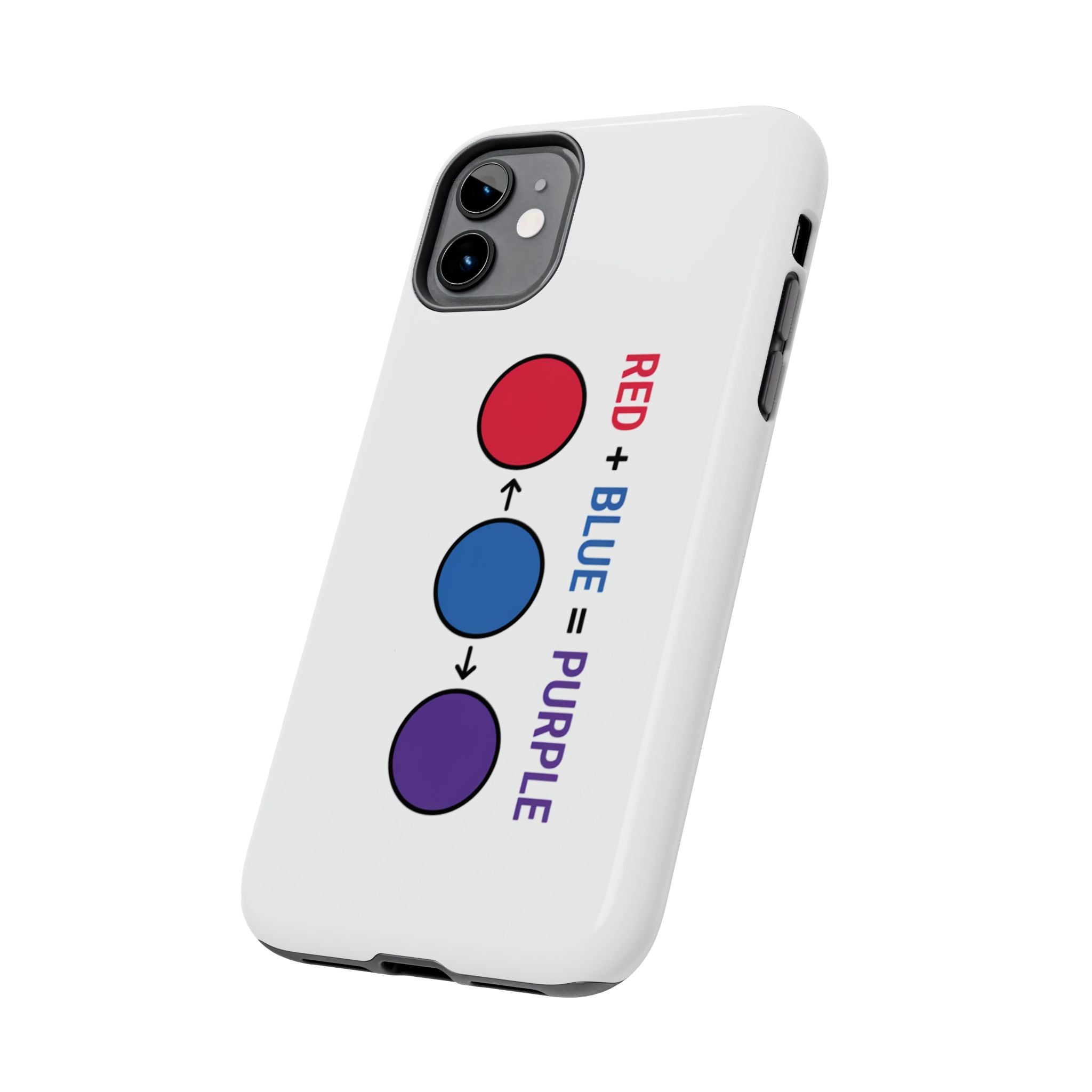 Tough Phone Case — “Red + Blue = Purple” Color Mixing Graphic
