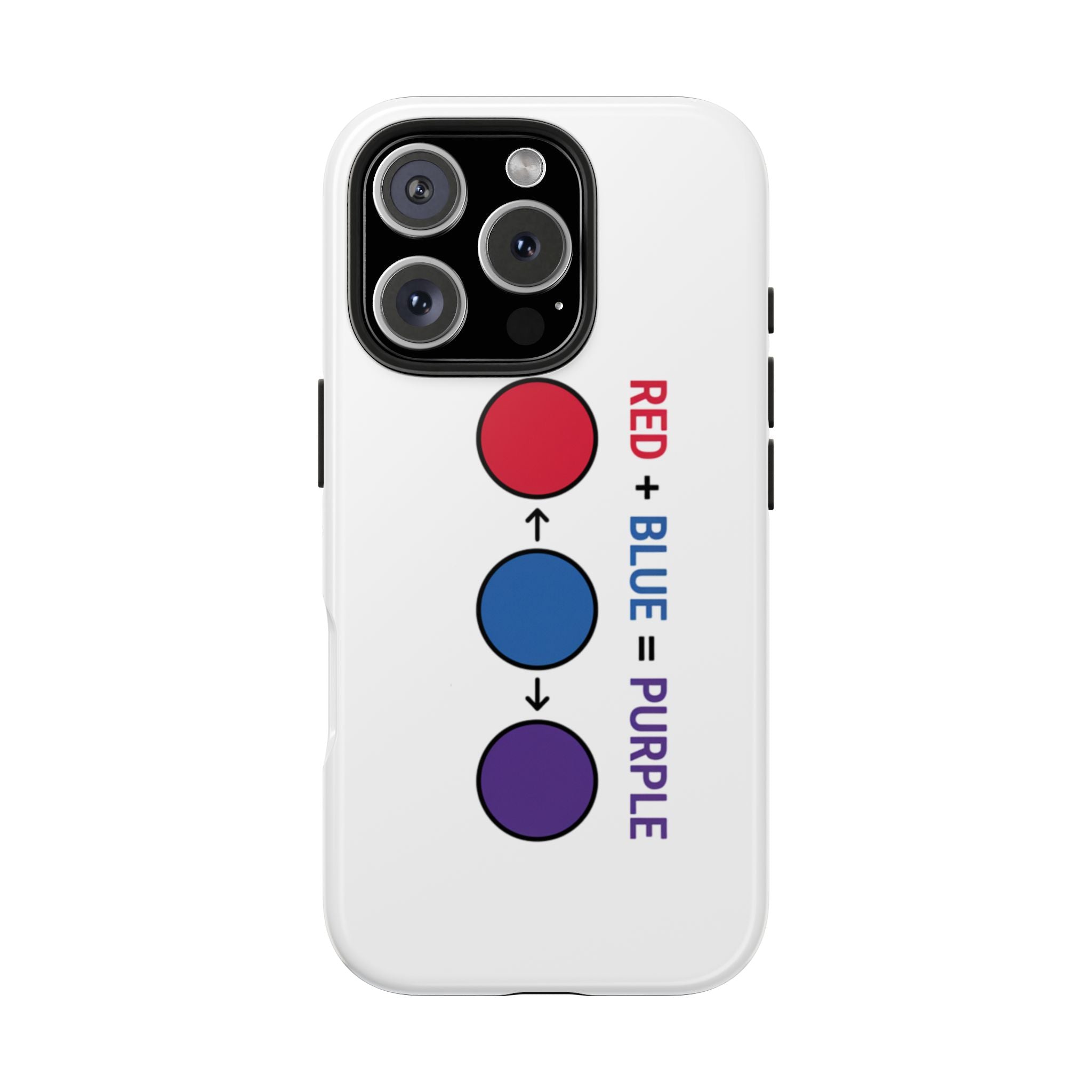 Tough Phone Case — “Red + Blue = Purple” Color Mixing Graphic