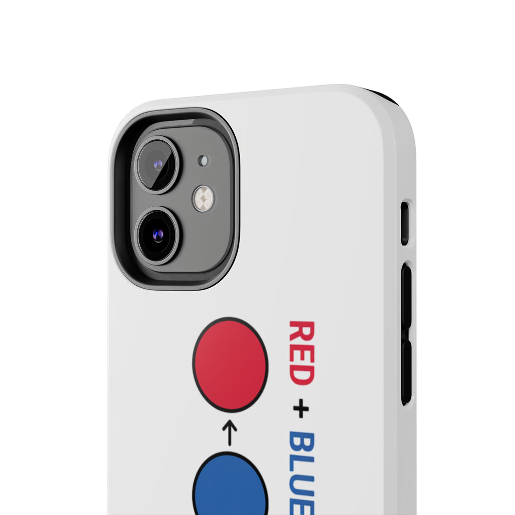 Tough Phone Case — “Red + Blue = Purple” Color Mixing Graphic