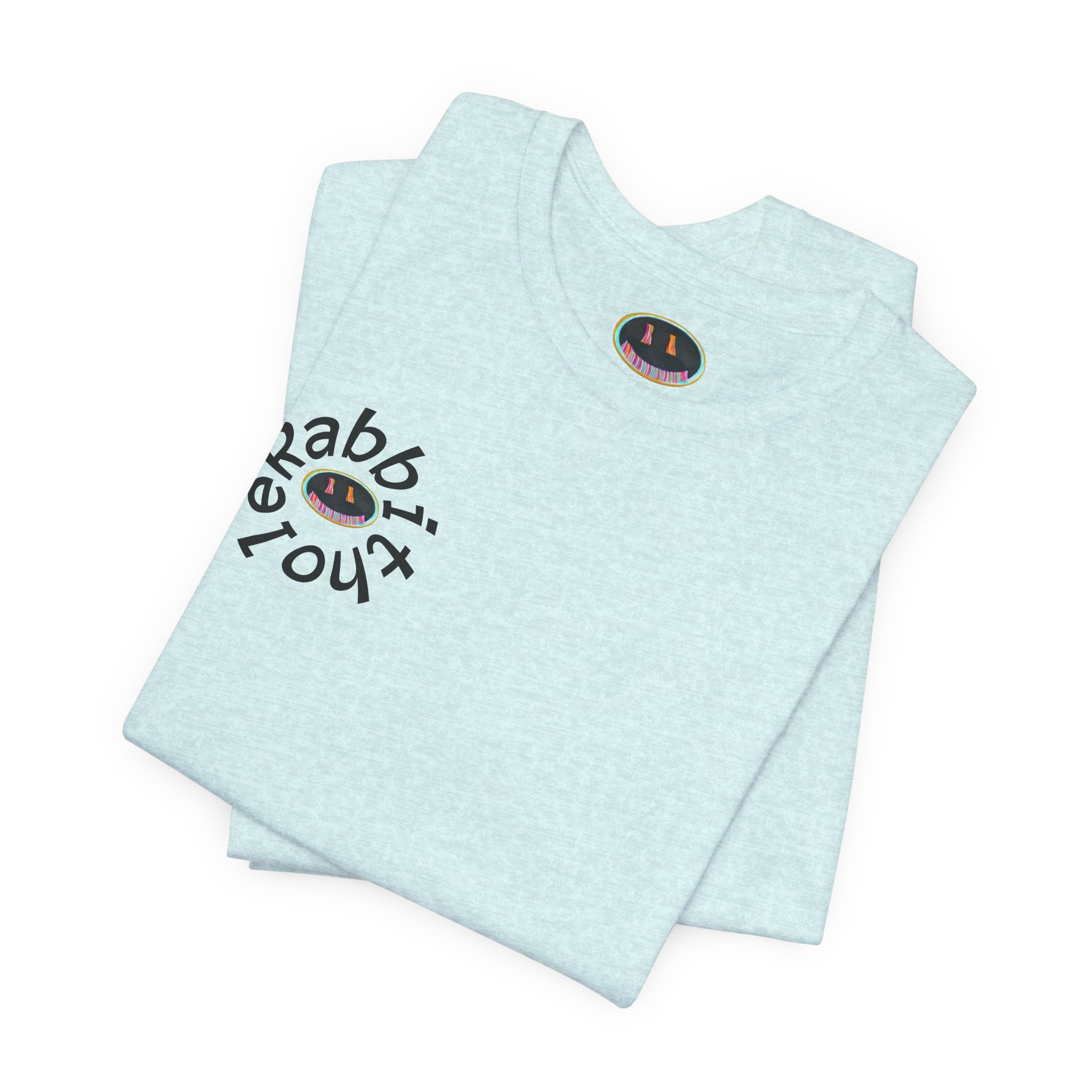 Post-Apocalyptic Streetwear Tee — 'Rabbit You' Minimal Front Logo with Dystopian Back Graphic