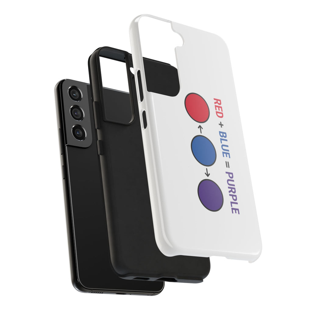 Tough Phone Case — “Red + Blue = Purple” Color Mixing Graphic