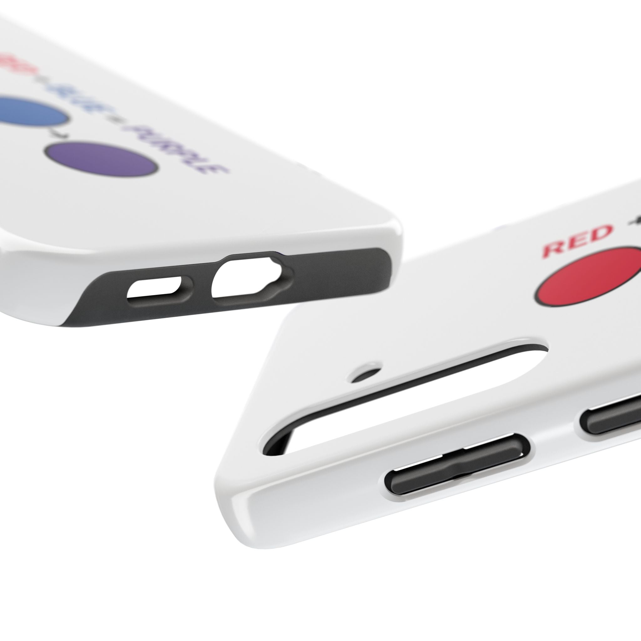 Tough Phone Case — “Red + Blue = Purple” Color Mixing Graphic