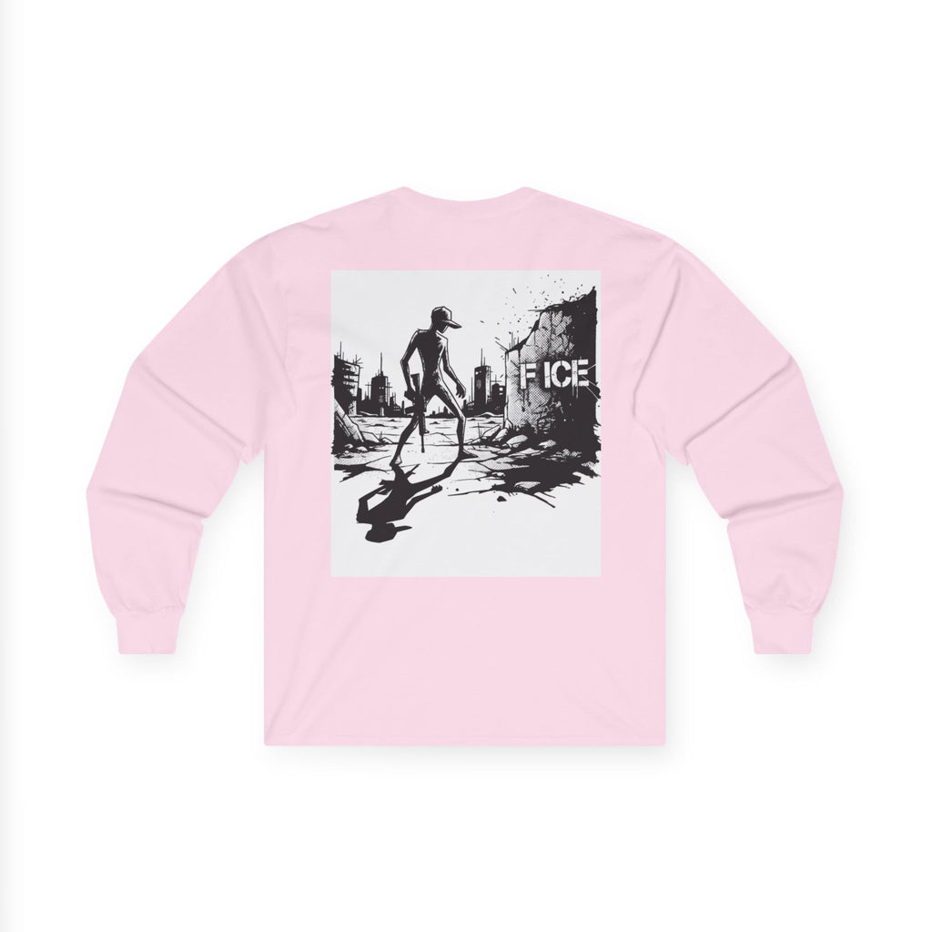 American Militia Long Sleeve Tee — Post‑Apocalyptic Silhouette Graphic