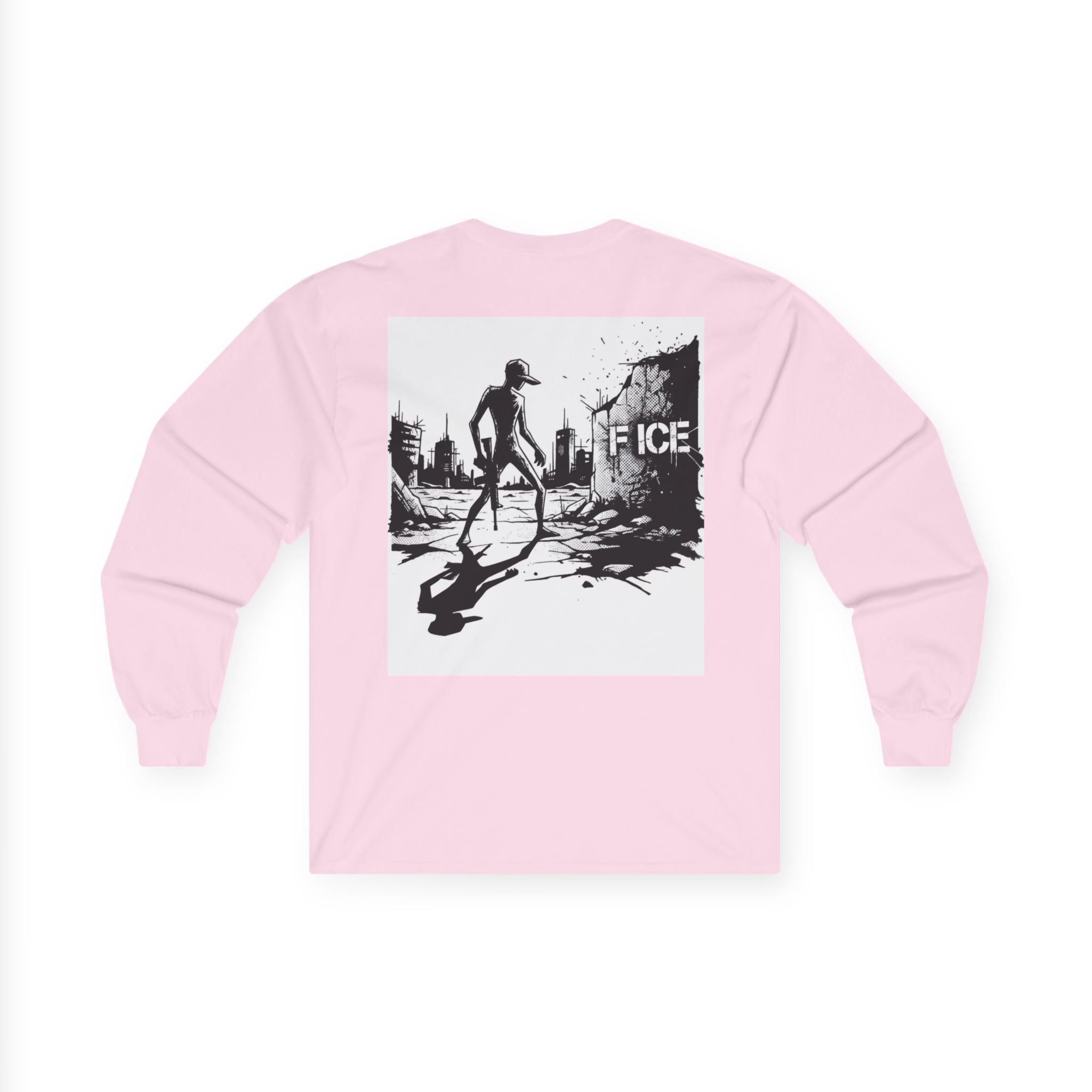 American Militia Long Sleeve Tee — Post‑Apocalyptic Silhouette Graphic